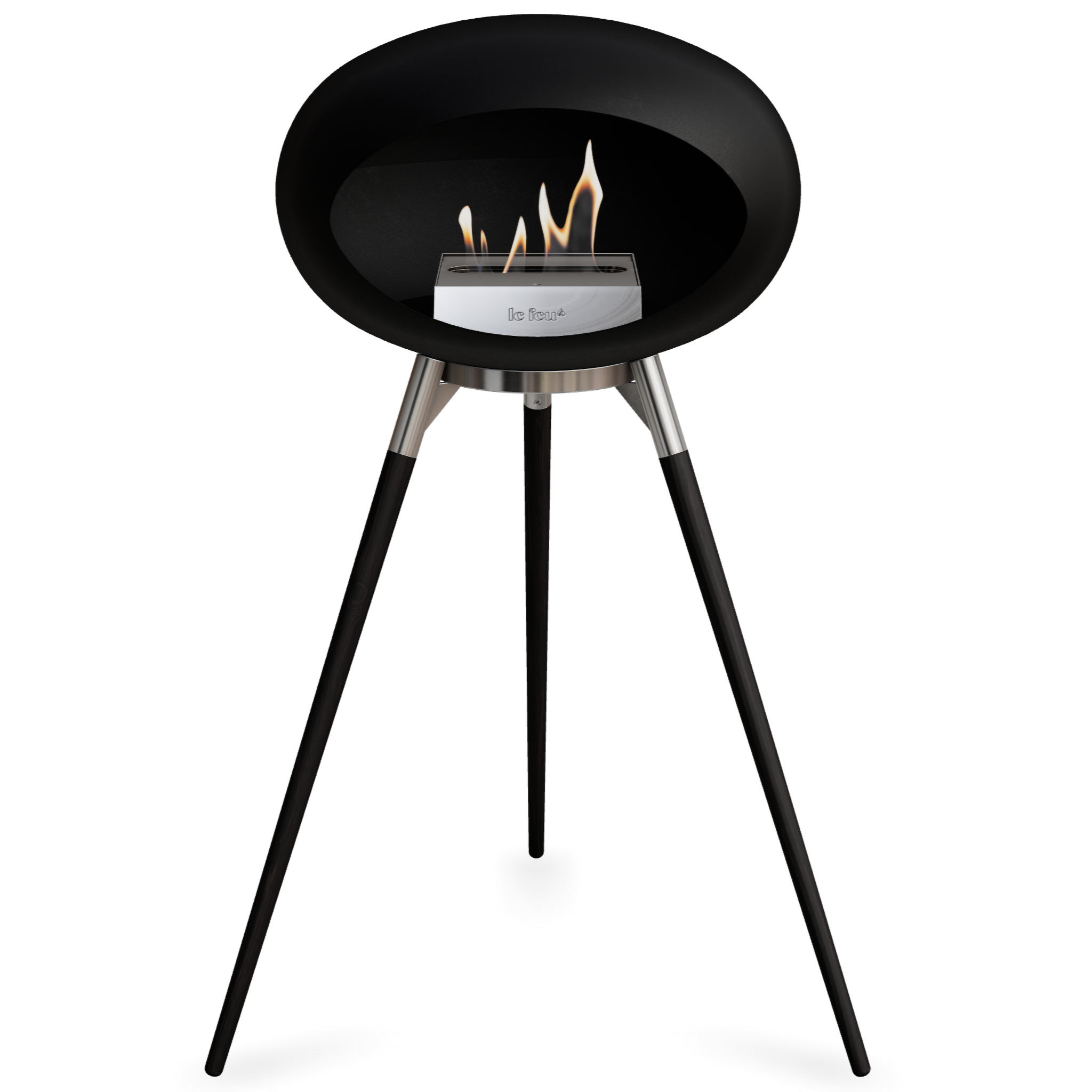 Ground Wood High Black Bio Fireplace