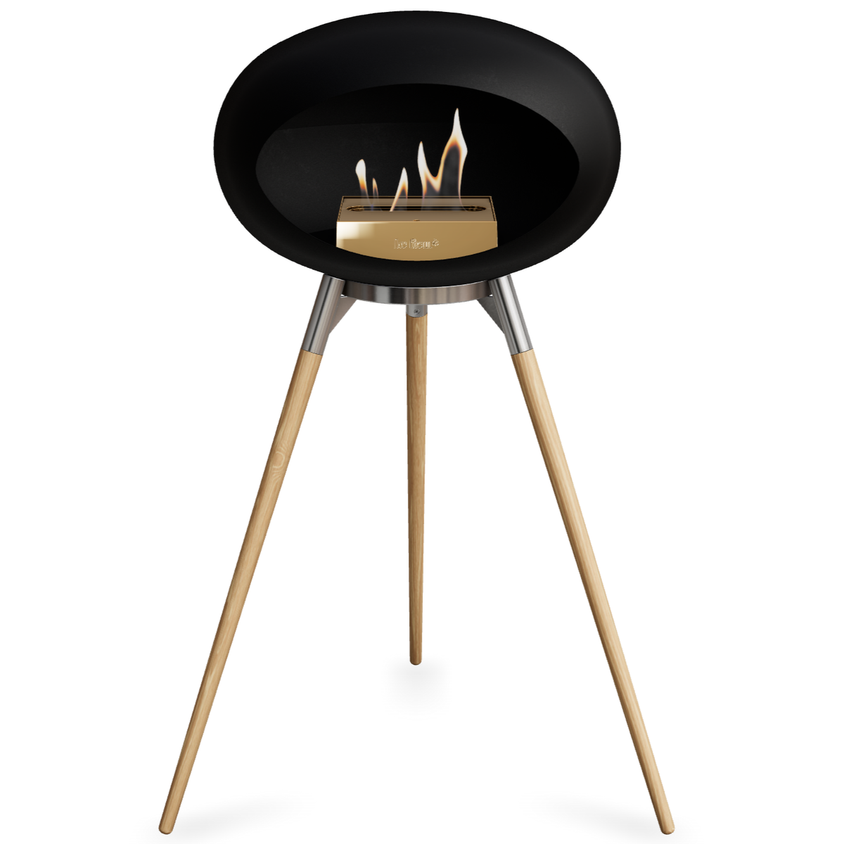 Ground Wood High Black Bio Fireplace