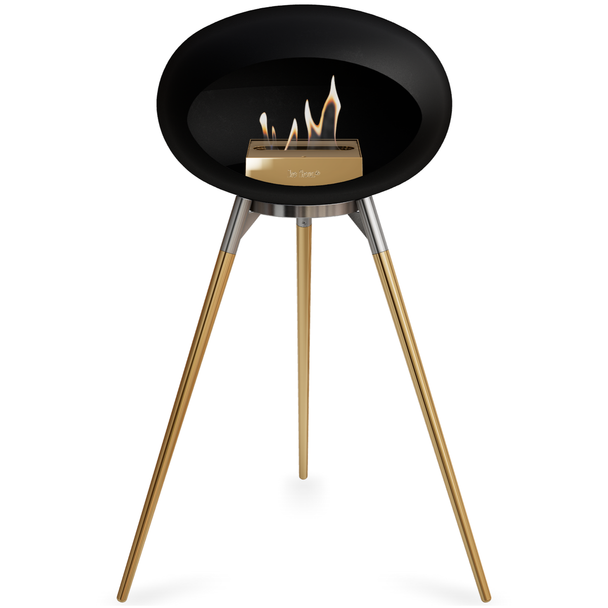 Ground Wood High Black Bio Fireplace