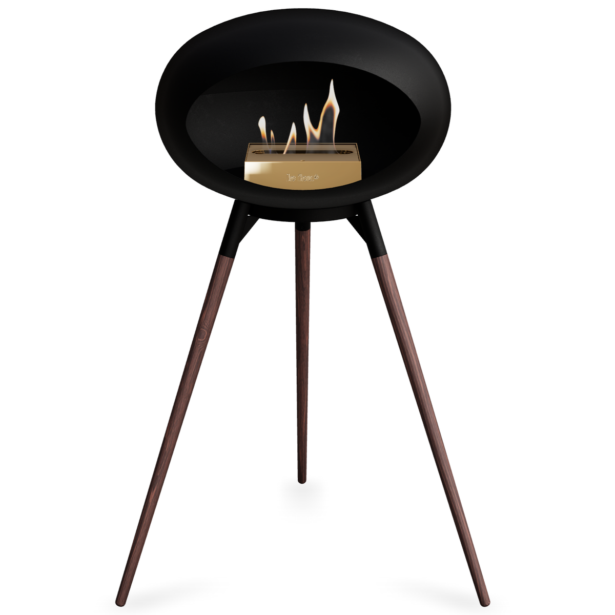 Ground Wood High Black Bio Fireplace