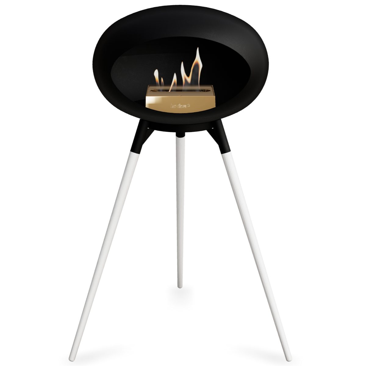 Ground Wood High Black Bio Fireplace
