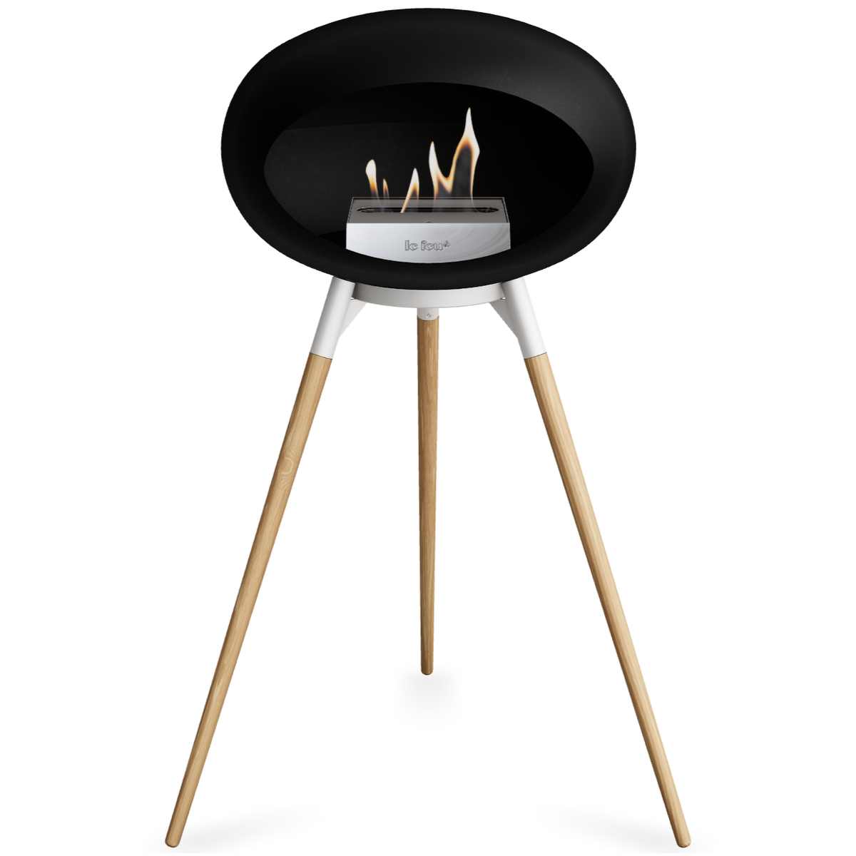 Ground Wood High Black Bio Fireplace