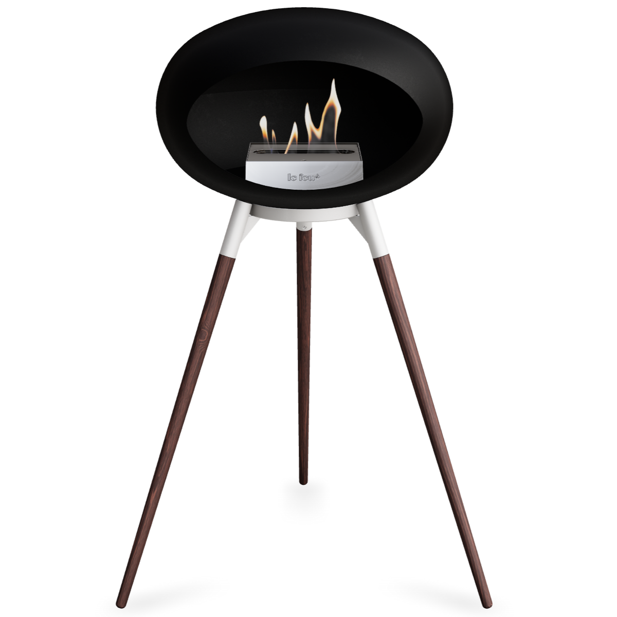 Ground Wood High Black Bio Fireplace