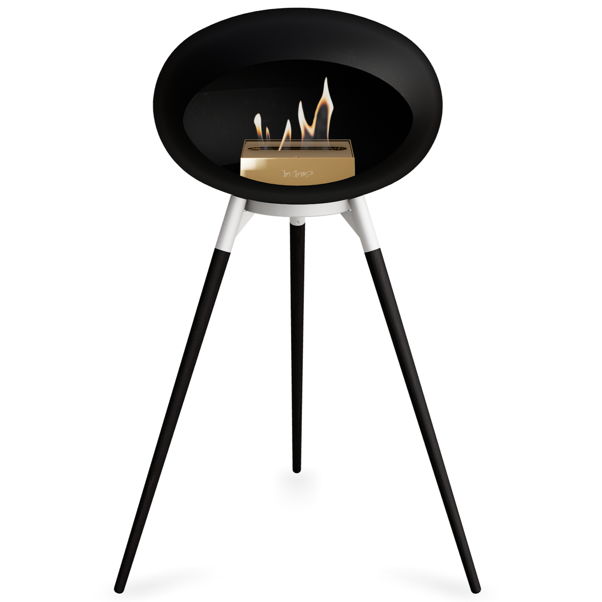 Ground Wood High Black Bio Fireplace