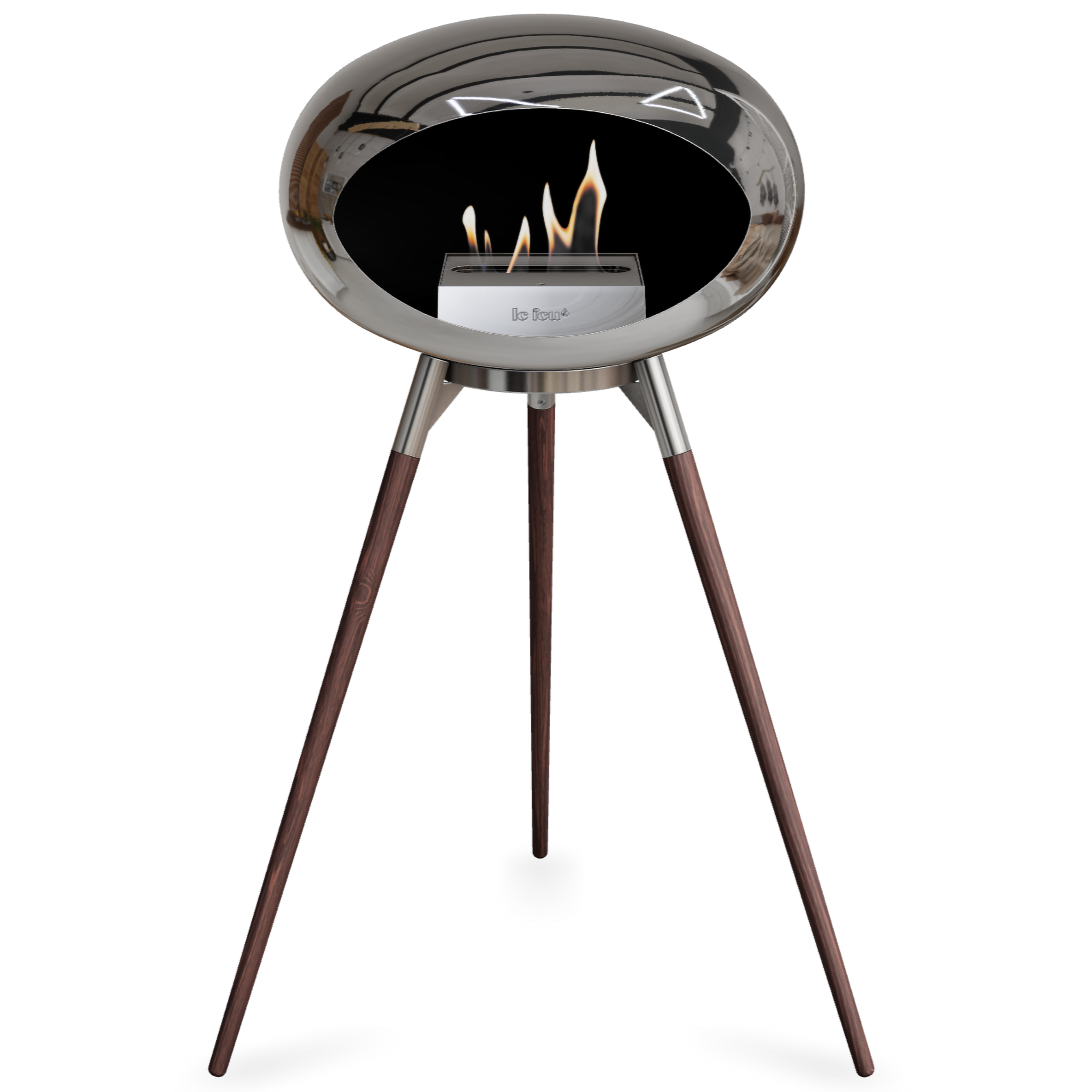 Ground Wood High Chromed Silver Bio Fireplace with Steel Burner
