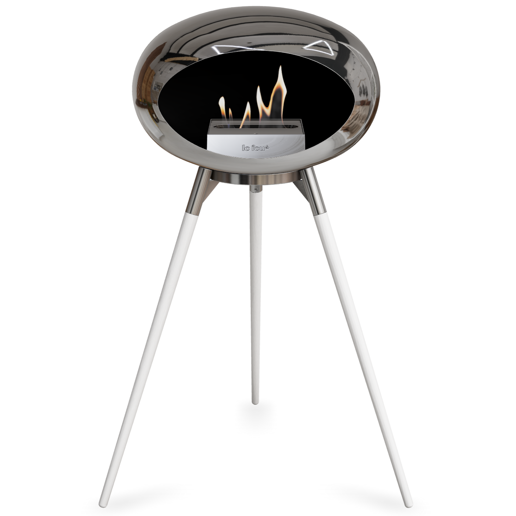 Ground Wood High Chromed Silver Bio Fireplace with Steel Burner