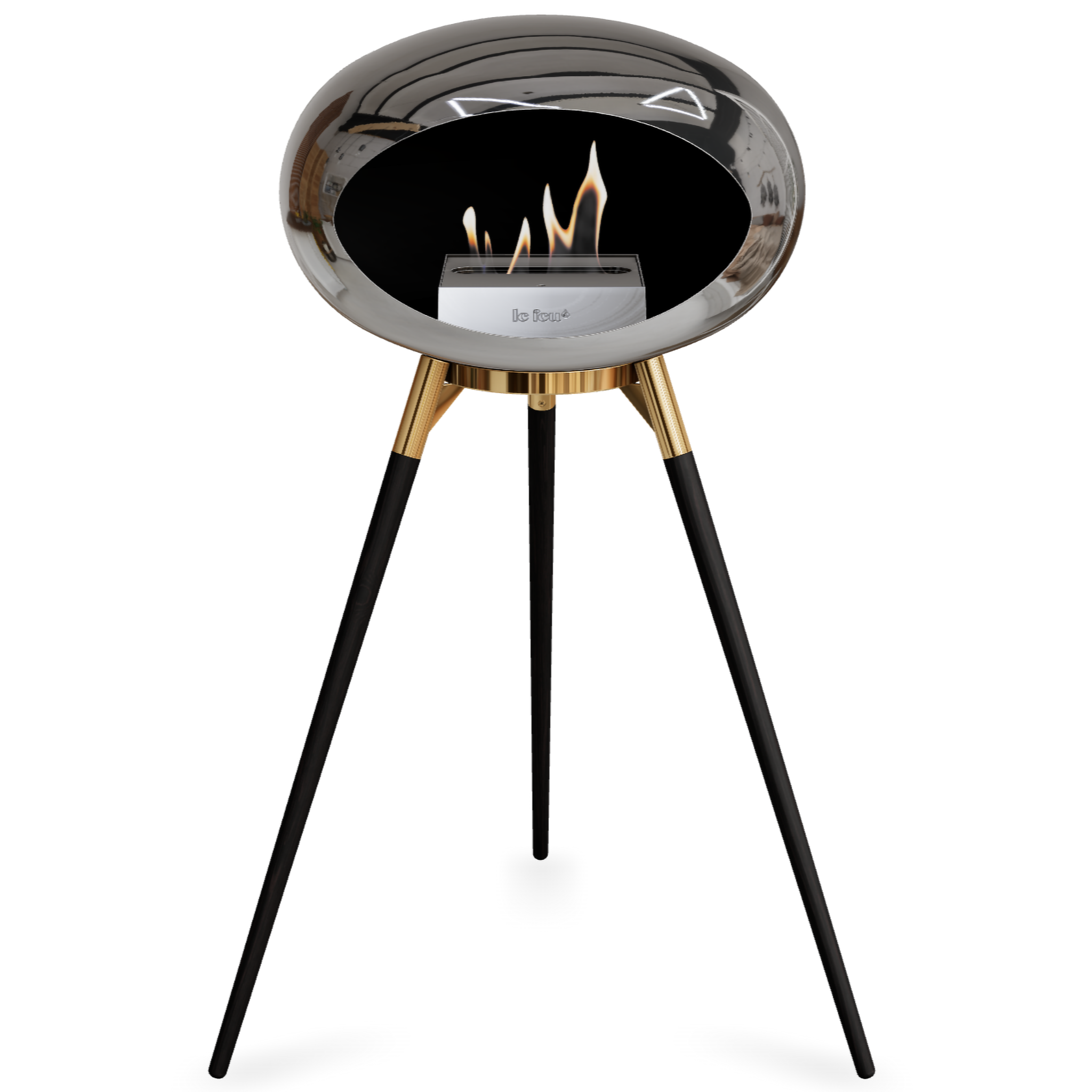 Ground Wood High Chromed Silver Bio Fireplace with Steel Burner