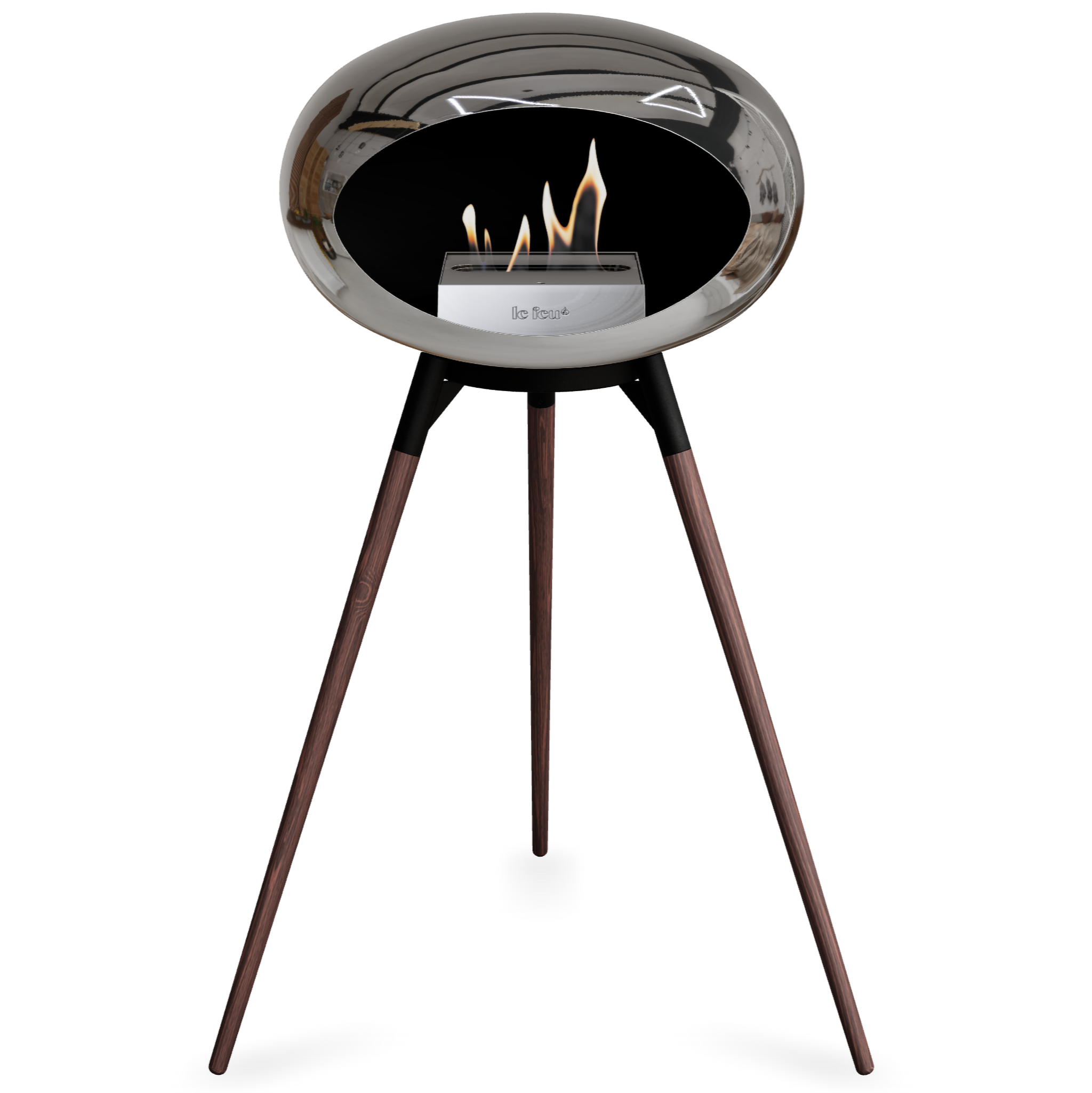 Ground Wood High Chromed Silver Bio Fireplace with Steel Burner