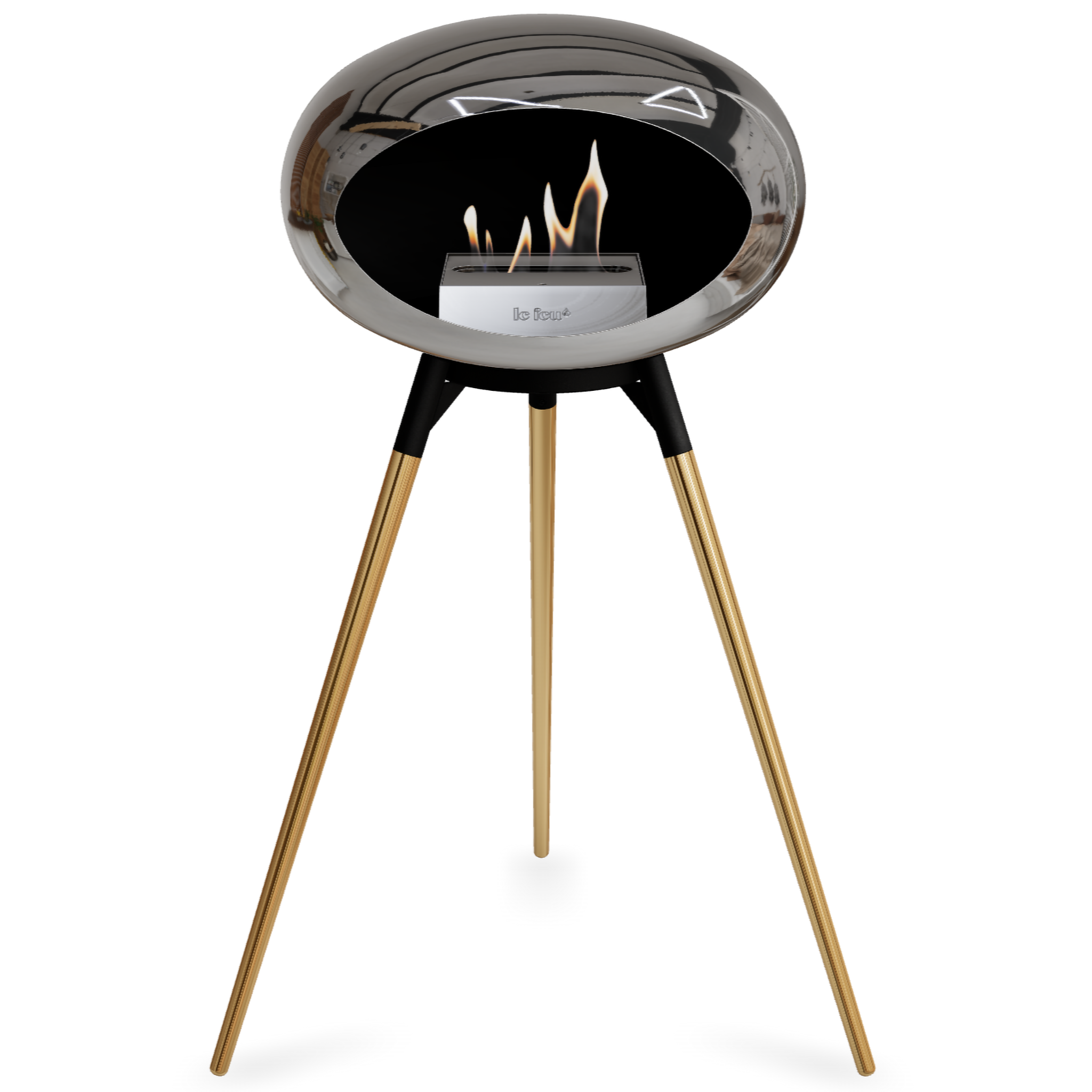 Ground Wood High Chromed Silver Bio Fireplace with Steel Burner