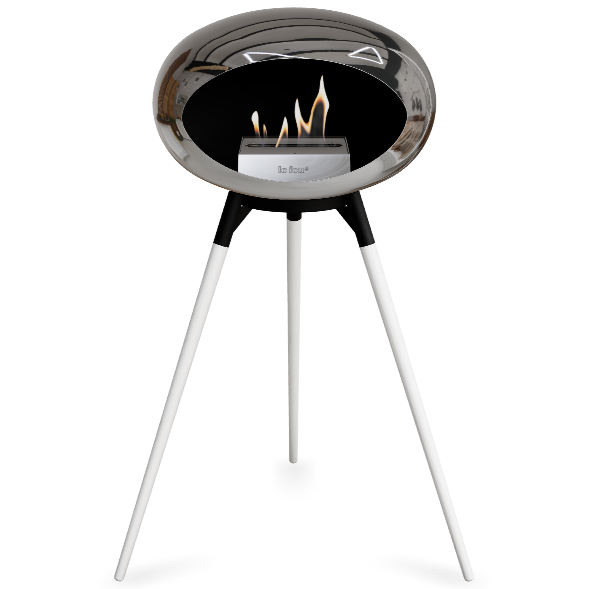 Ground Wood High Chromed Silver Bio Fireplace with Steel Burner