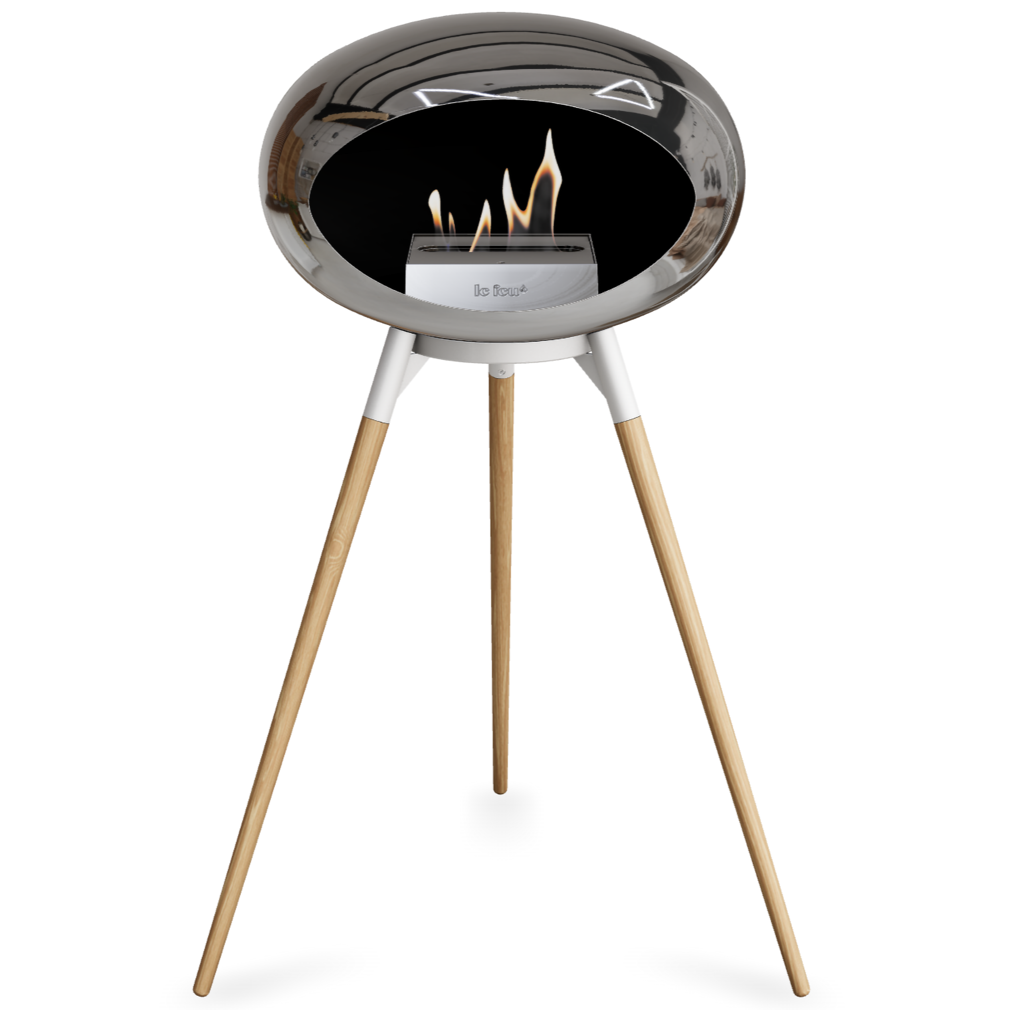 Ground Wood High Chromed Silver Bio Fireplace with Steel Burner