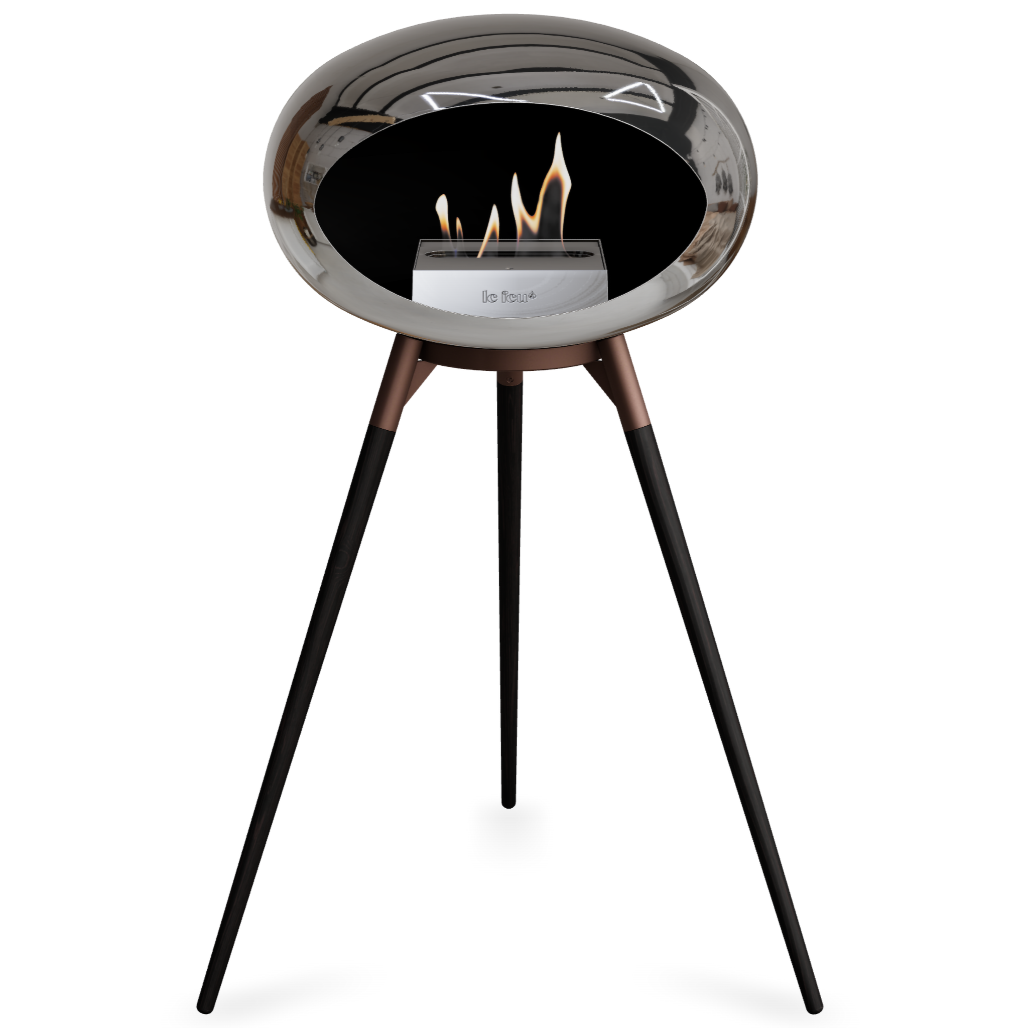 Ground Wood High Chromed Silver Bio Fireplace with Steel Burner