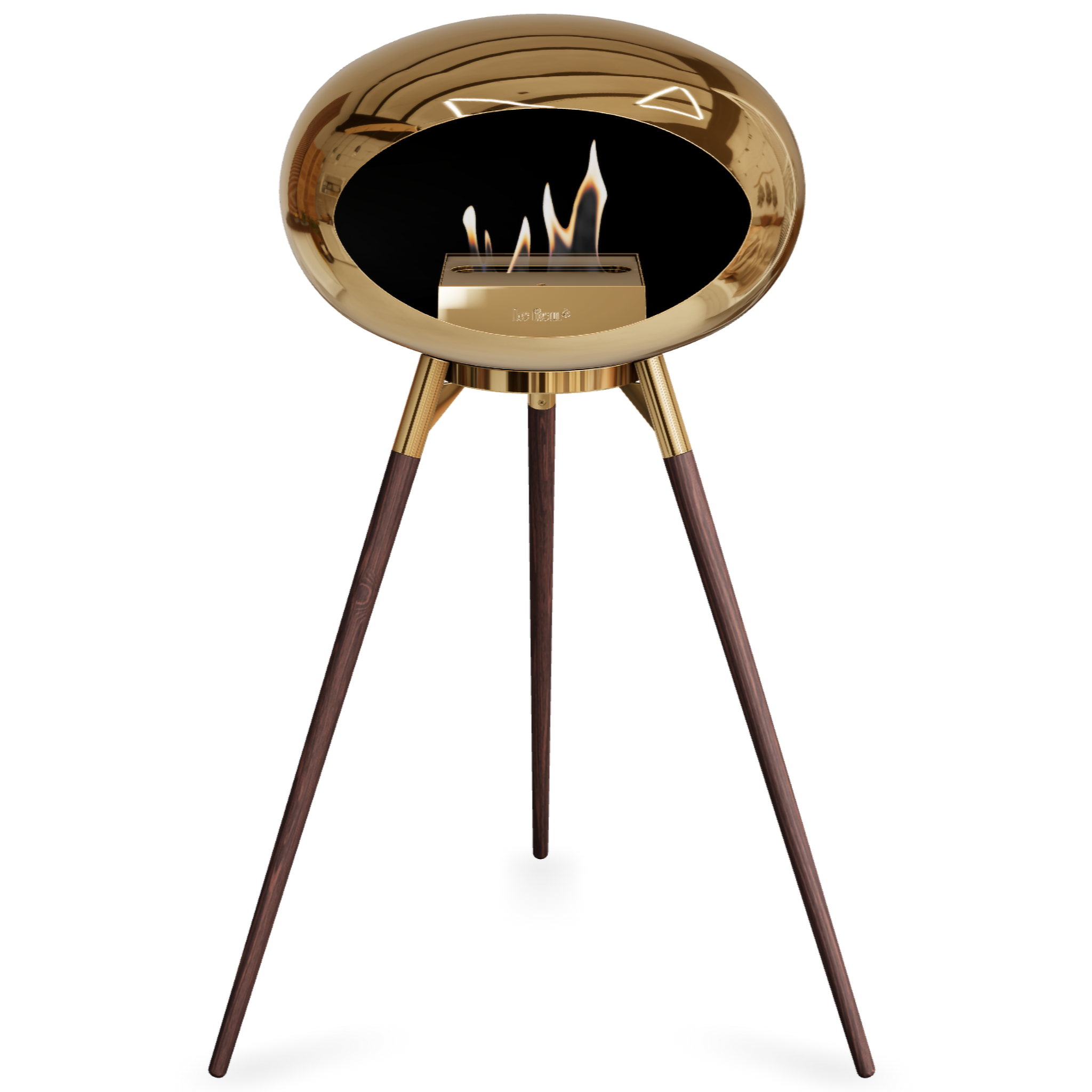 Ground Wood High Chromed Rose Gold Bio Fireplace with Rose Gold Burner