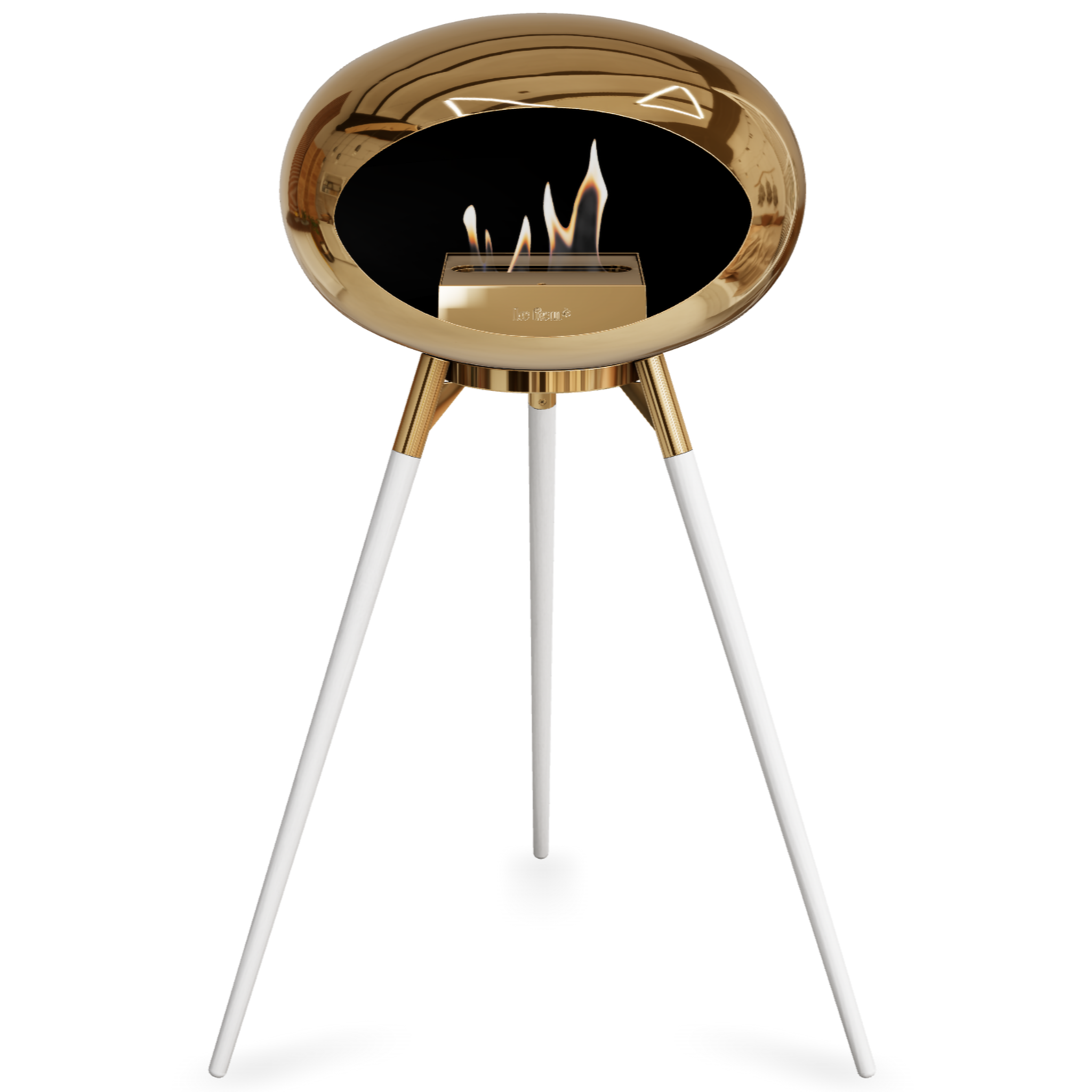 Ground Wood High Chromed Rose Gold Bio Fireplace with Rose Gold Burner