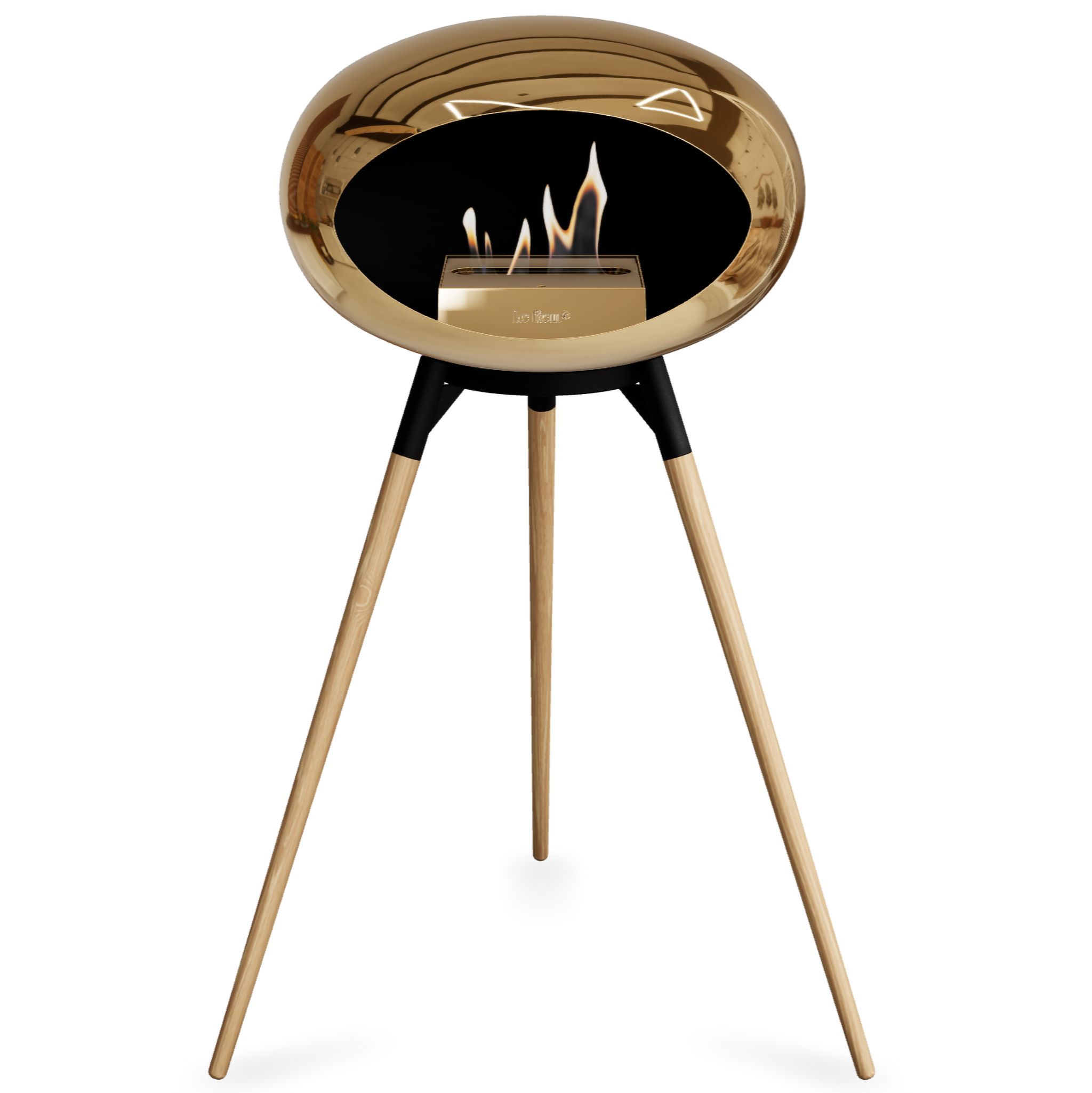 Ground Wood High Chromed Rose Gold Bio Fireplace with Rose Gold Burner