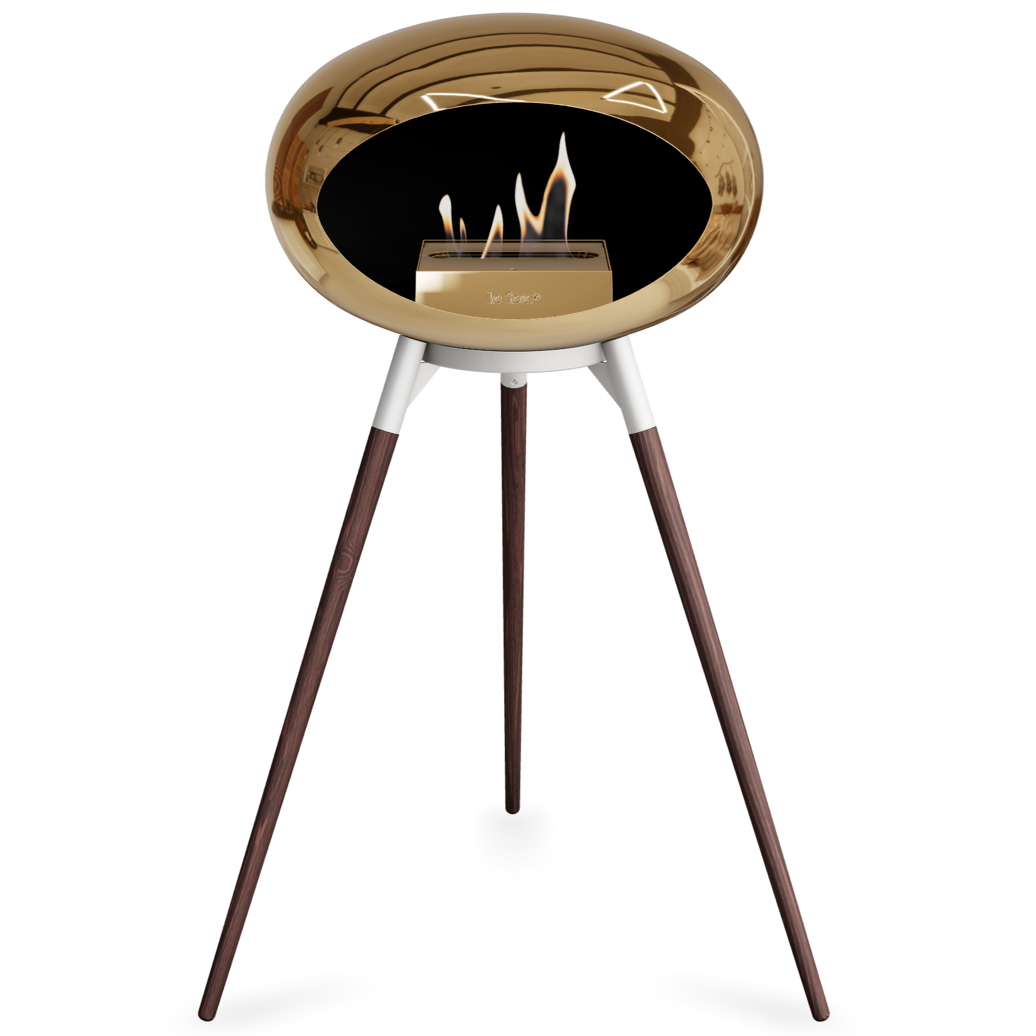 Ground Wood High Chromed Rose Gold Bio Fireplace with Rose Gold Burner
