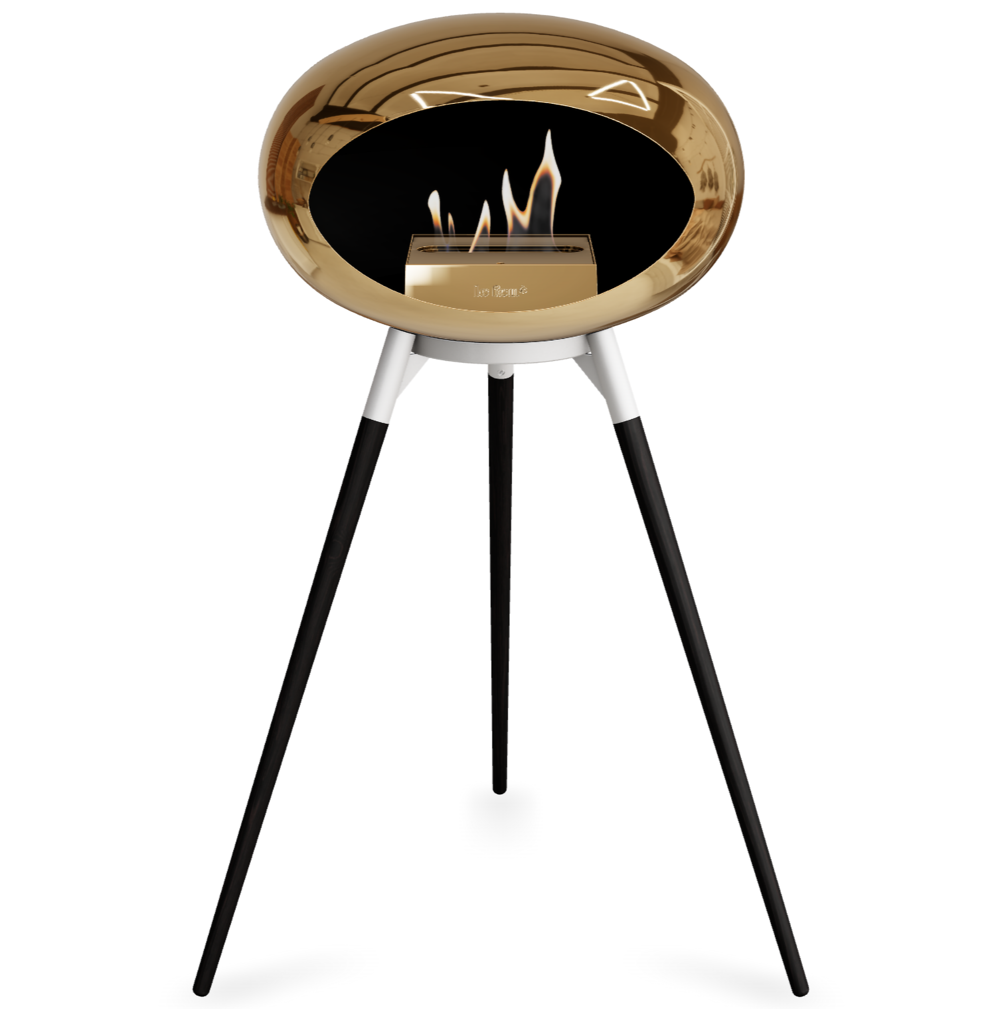 Ground Wood High Chromed Rose Gold Bio Fireplace with Rose Gold Burner