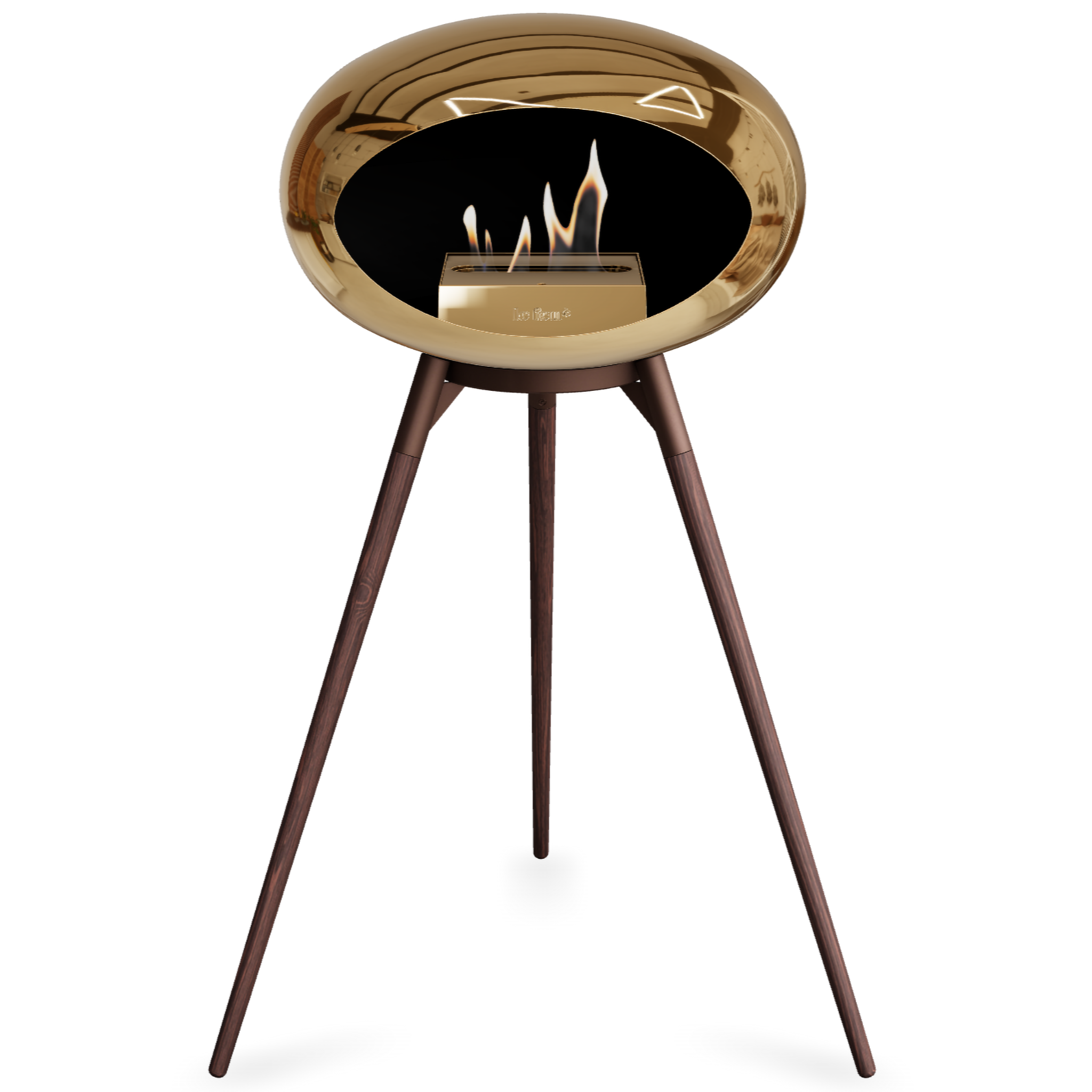 Ground Wood High Chromed Rose Gold Bio Fireplace with Rose Gold Burner
