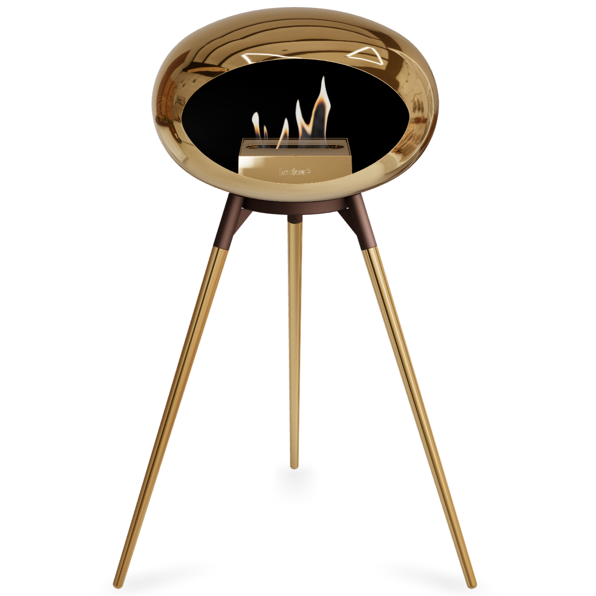 Ground Wood High Chromed Rose Gold Bio Fireplace with Rose Gold Burner