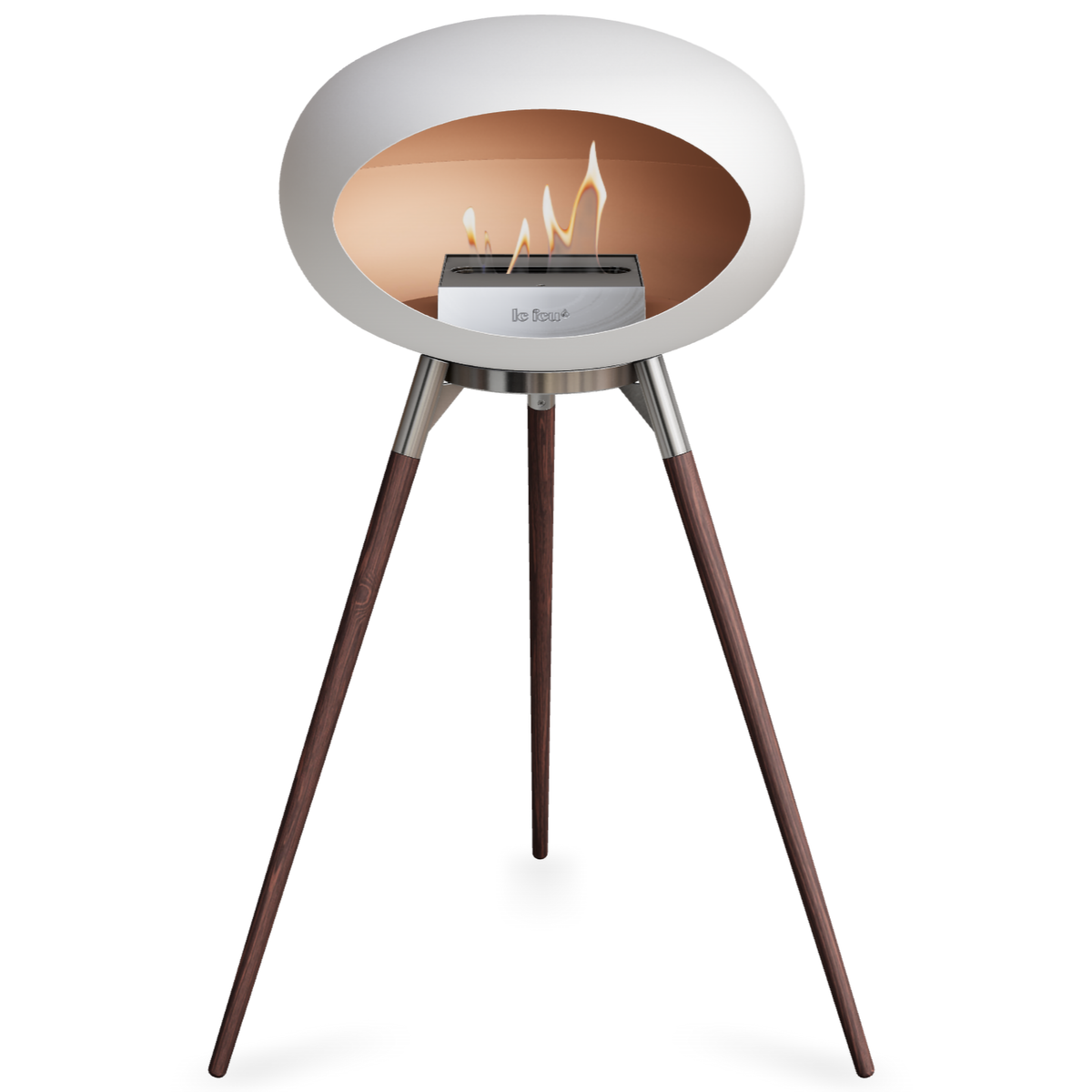 Ground Wood High White Bio Fireplace
