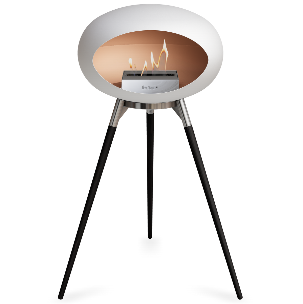 Ground Wood High White Bio Fireplace