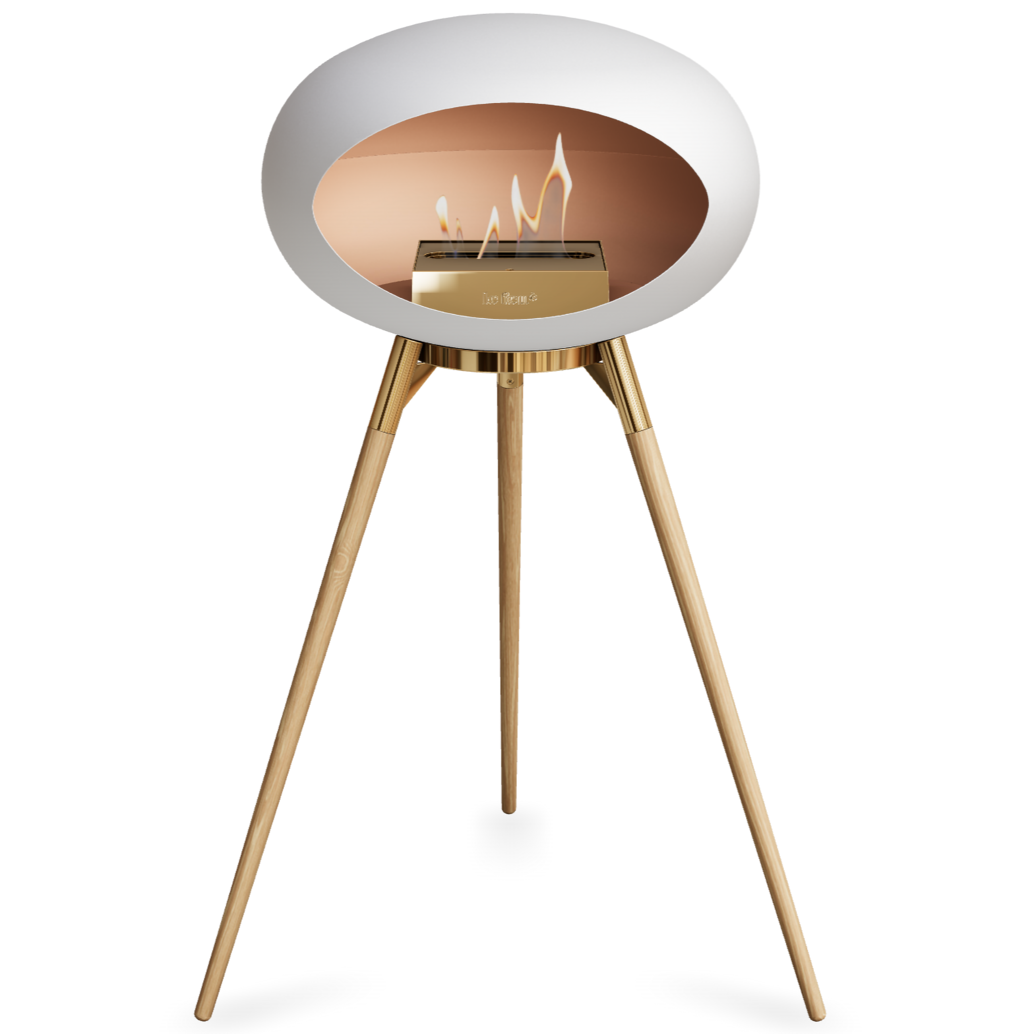 Ground Wood High White Bio Fireplace