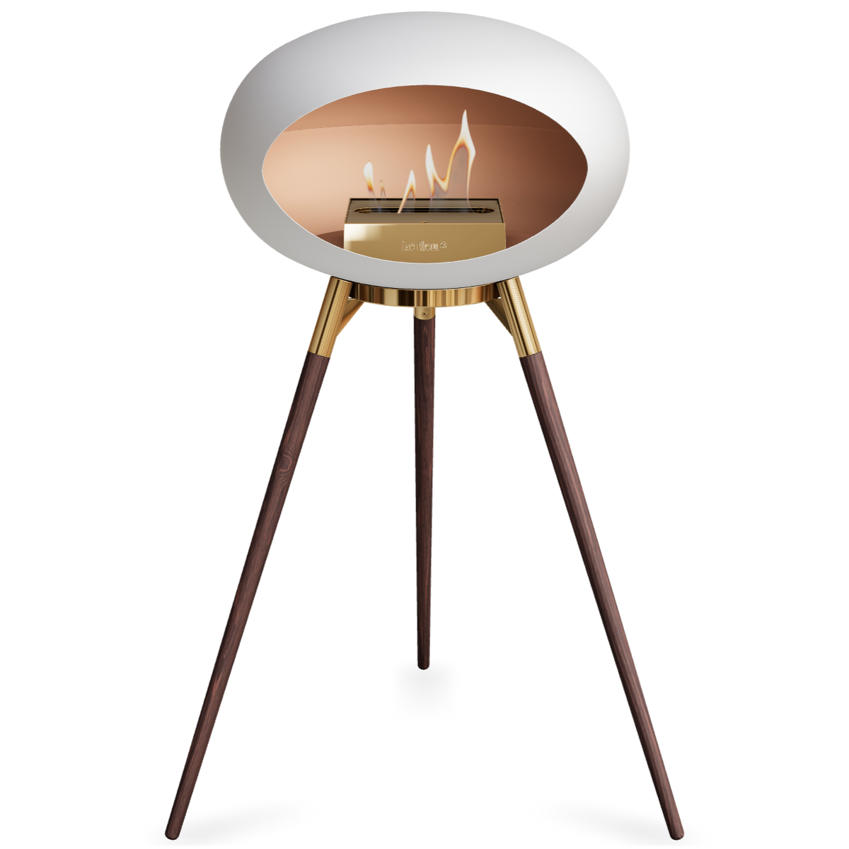 Ground Wood High White Bio Fireplace