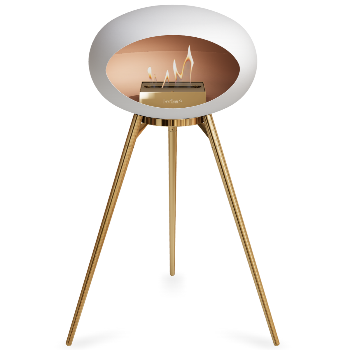 Ground Wood High White Bio Fireplace