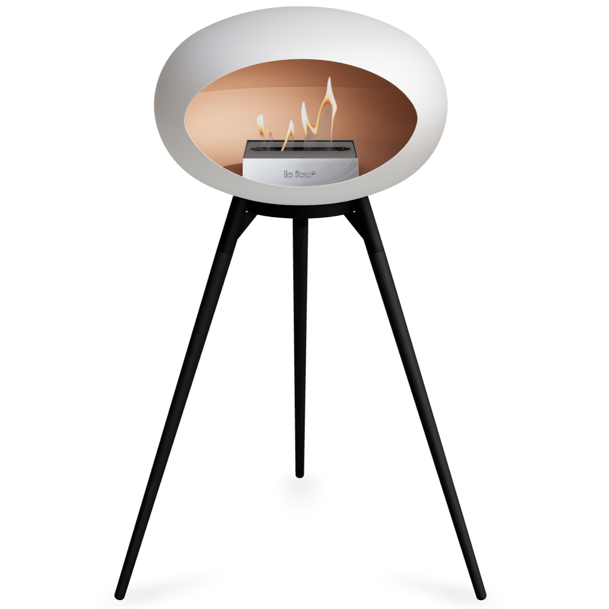 Ground Wood High White Bio Fireplace