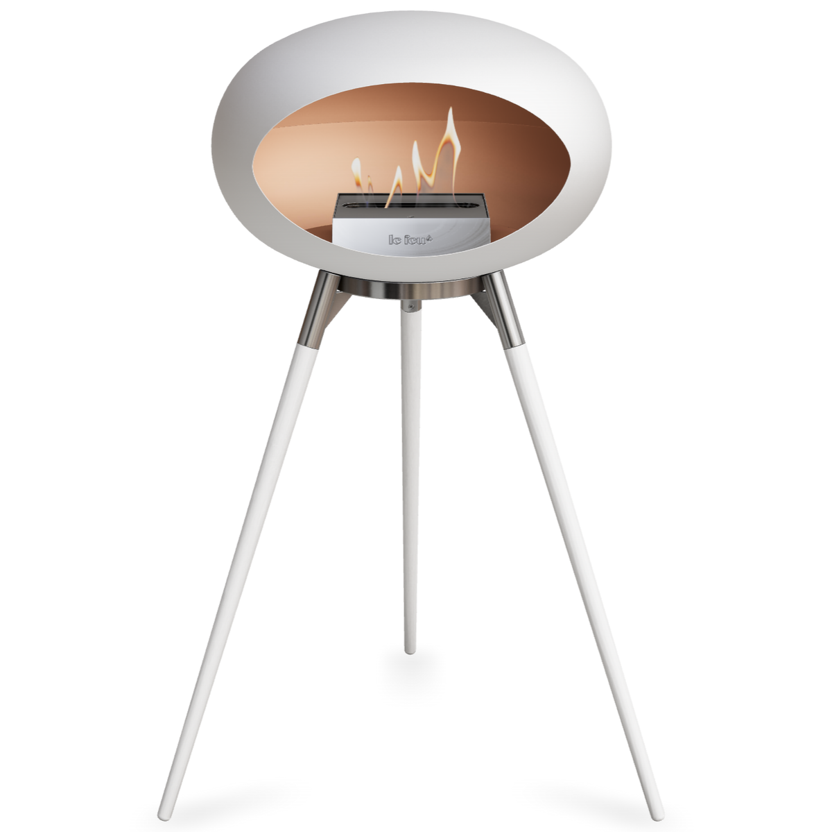 Ground Wood High White Bio Fireplace