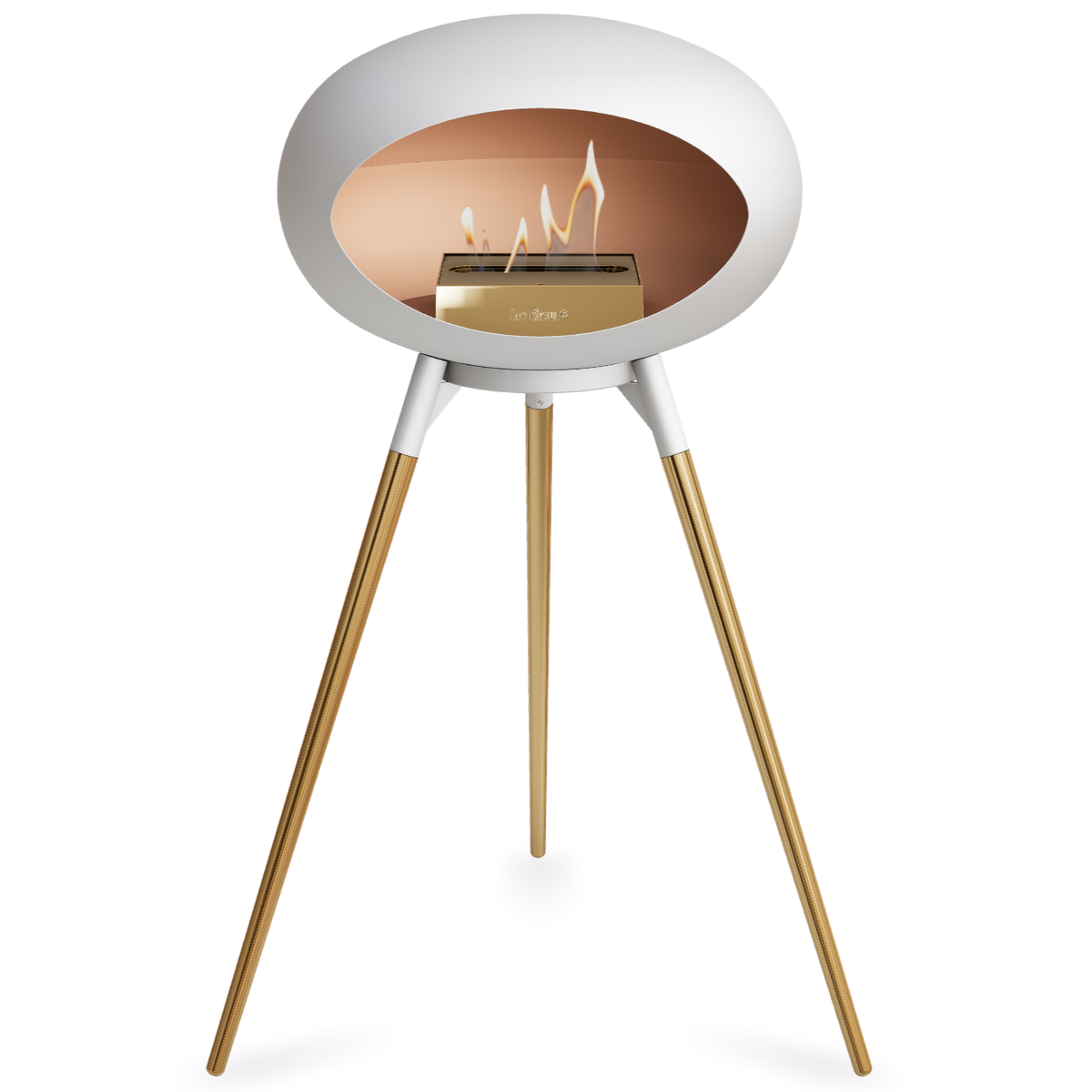 Ground Wood High White Bio Fireplace