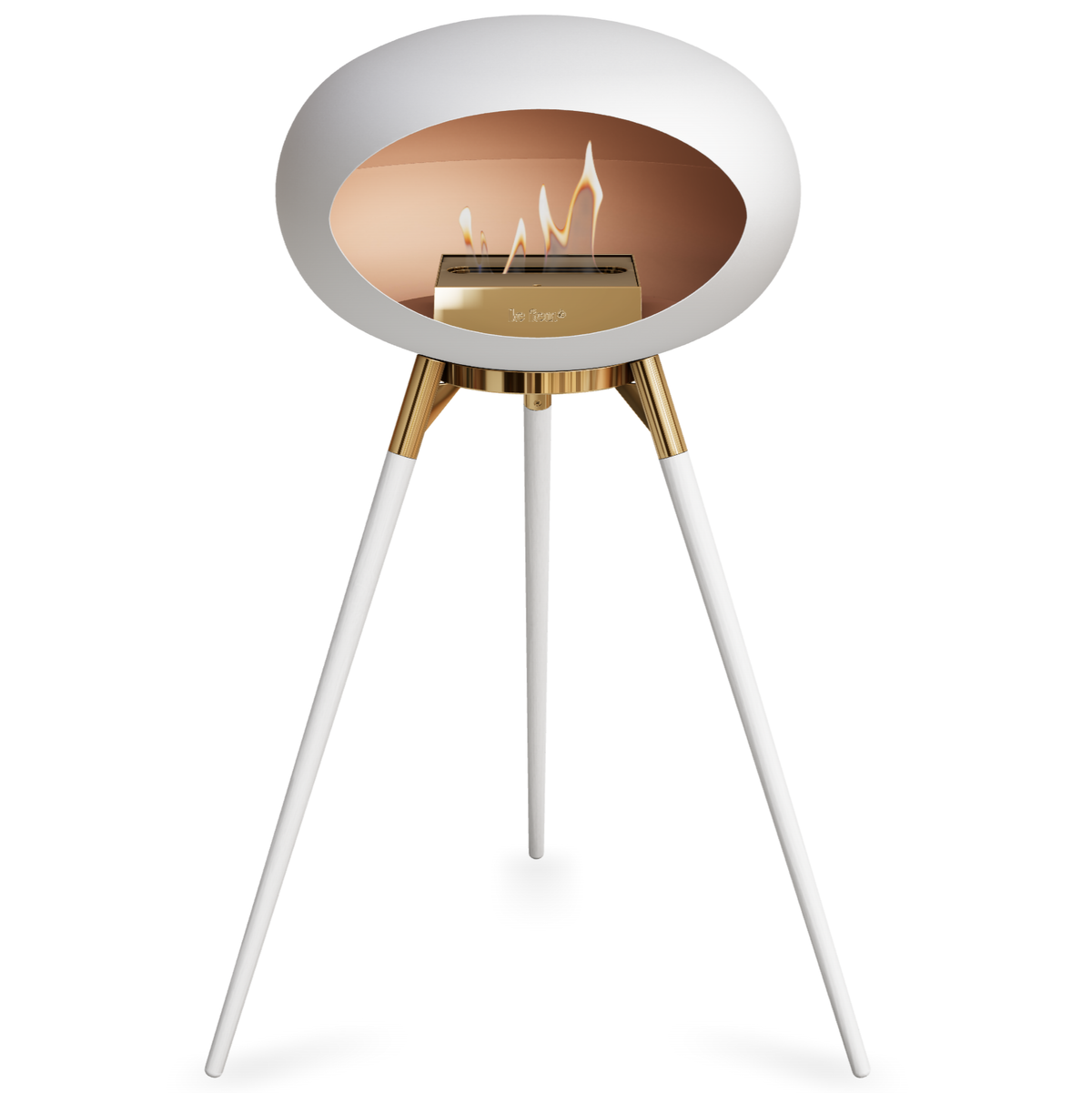 Ground Wood High White Bio Fireplace