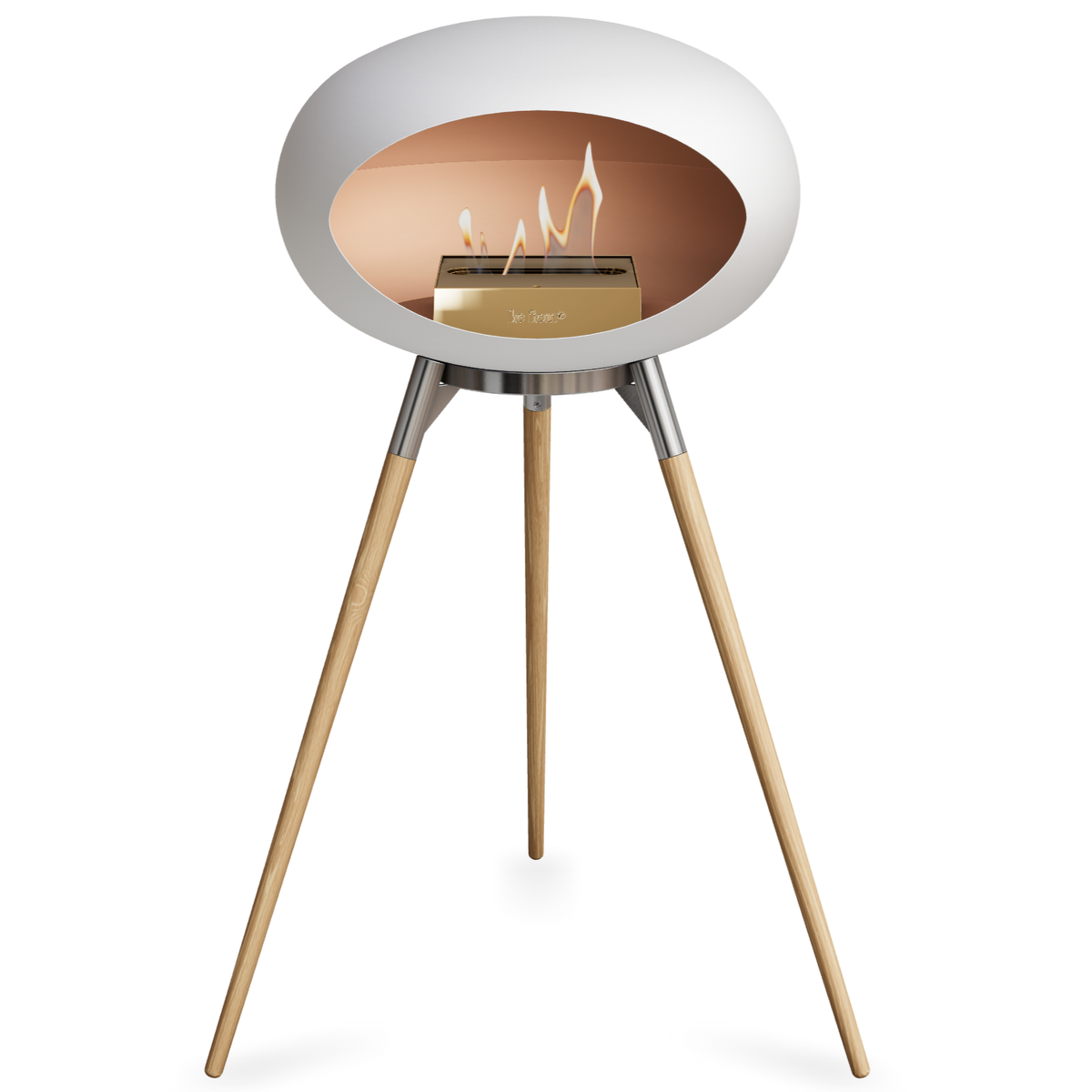 Ground Wood High White Bio Fireplace