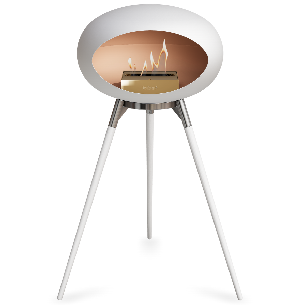 Ground Wood High White Bio Fireplace