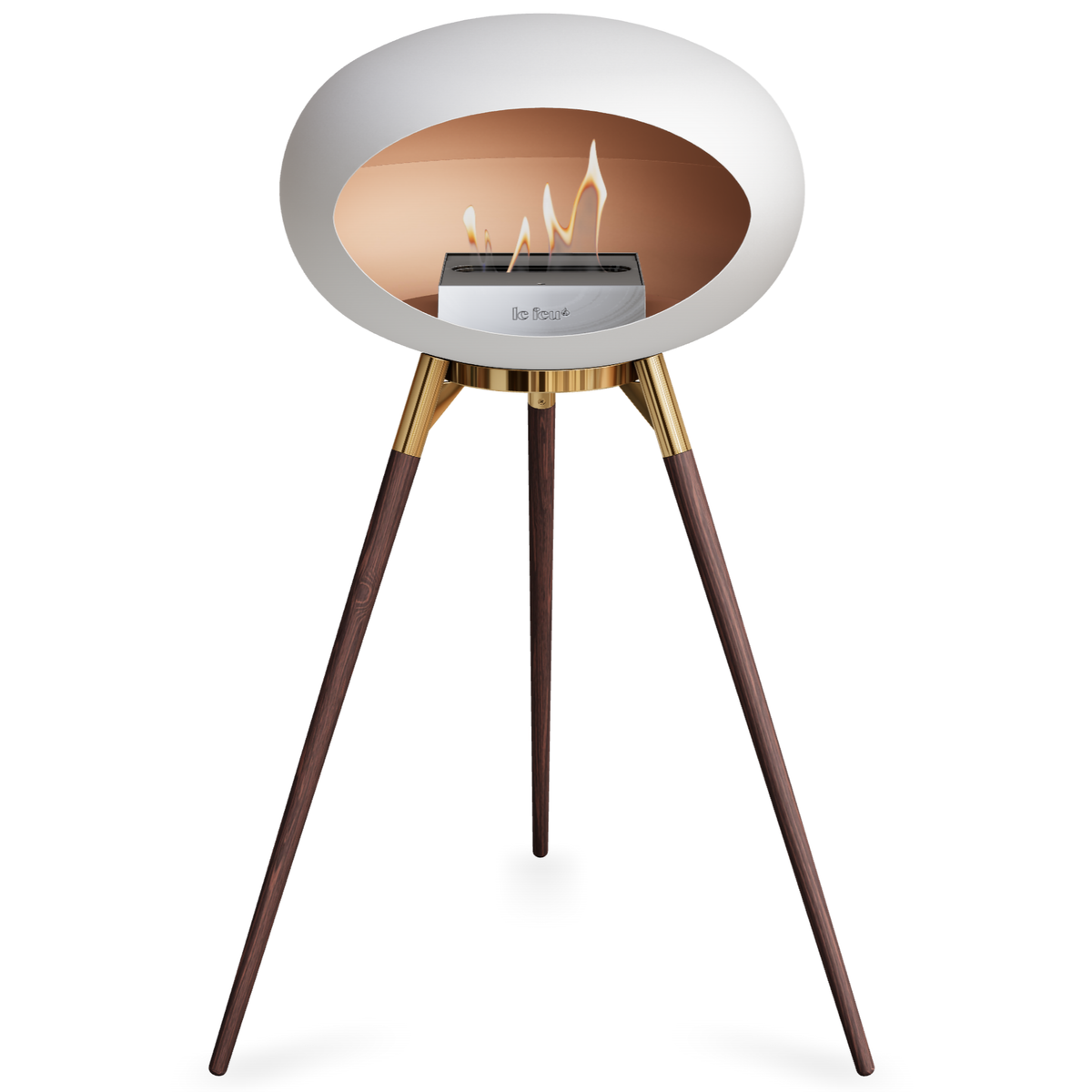Ground Wood High White Bio Fireplace