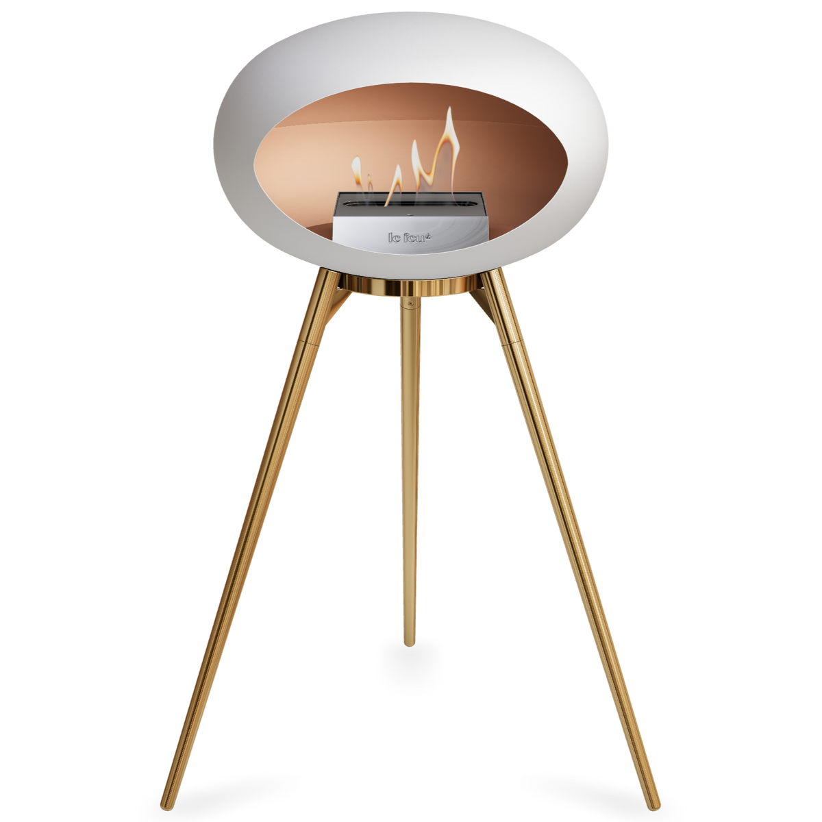 Ground Wood High White Bio Fireplace