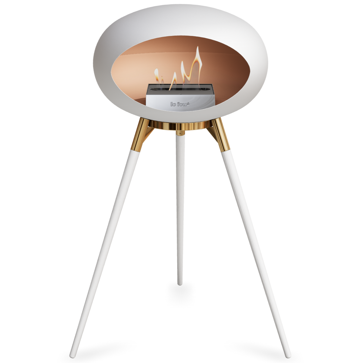 Ground Wood High White Bio Fireplace