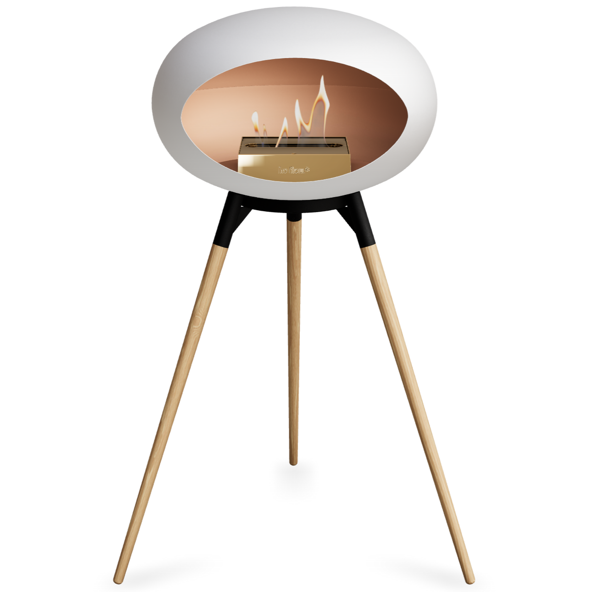 Ground Wood High White Bio Fireplace