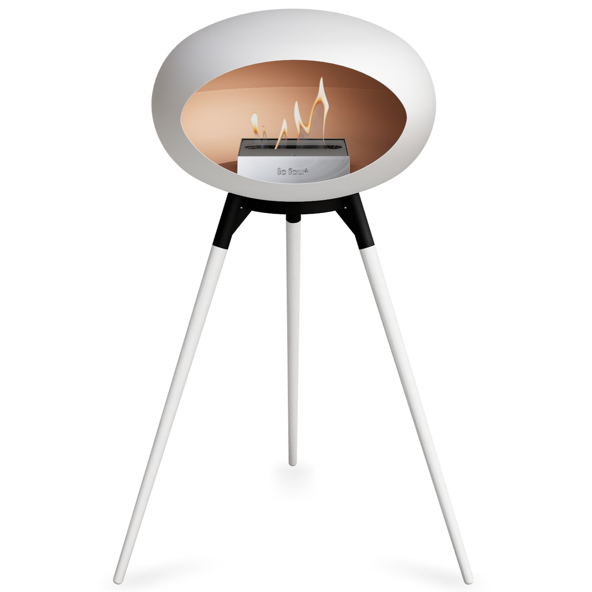 Ground Wood High White Bio Fireplace