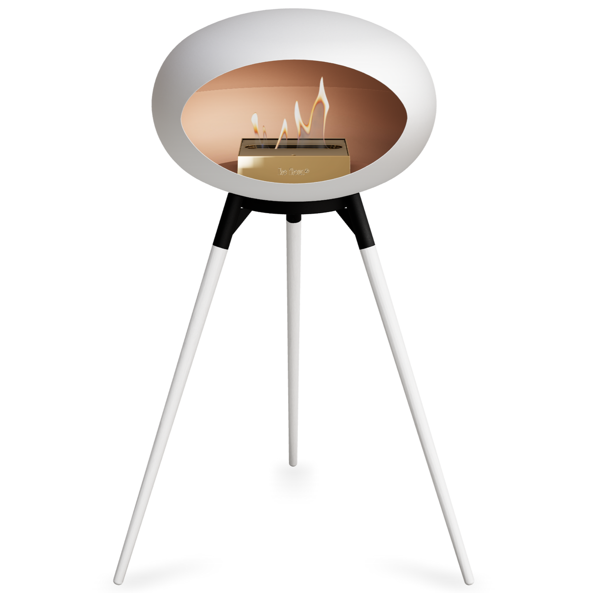 Ground Wood High White Bio Fireplace