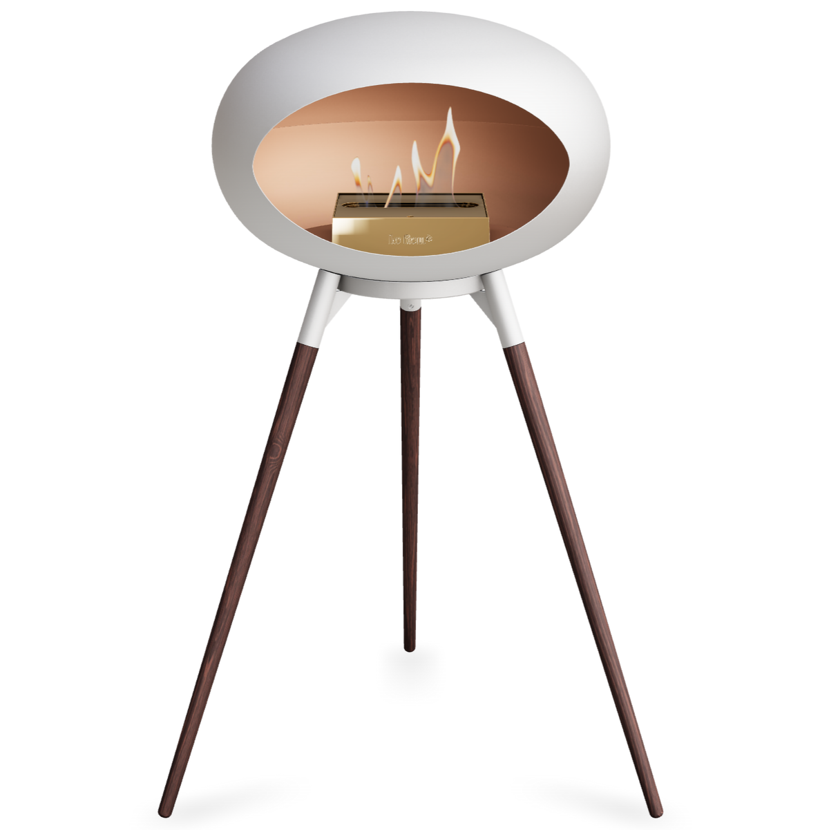 Ground Wood High White Bio Fireplace