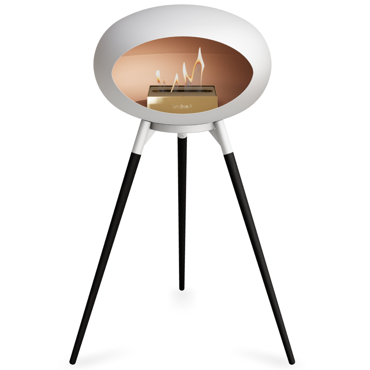 Ground Wood High White Bio Fireplace