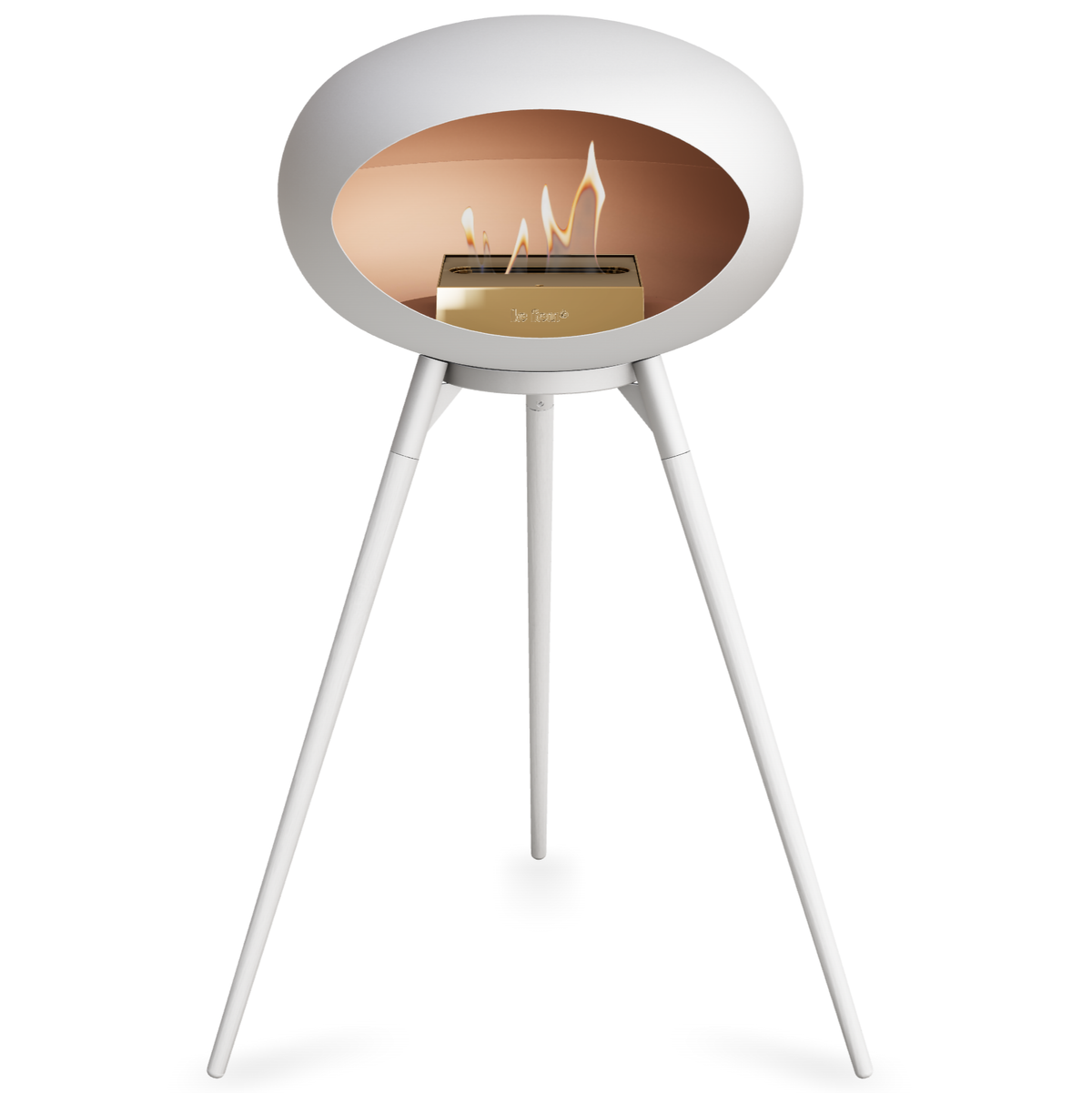 Ground Wood High White Bio Fireplace