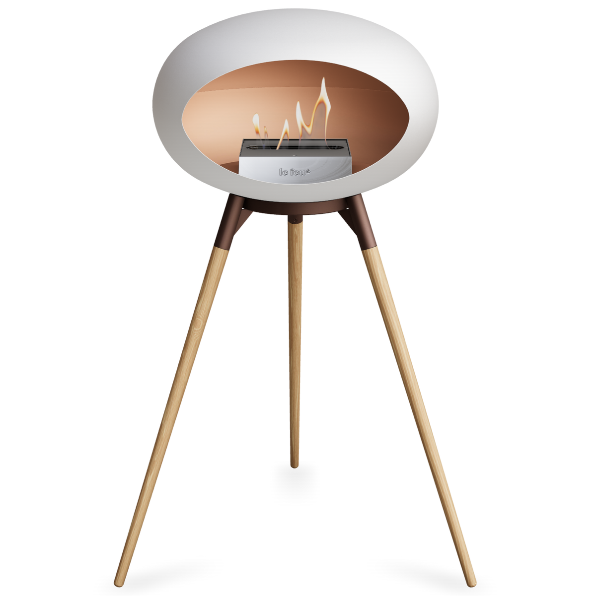 Ground Wood High White Bio Fireplace