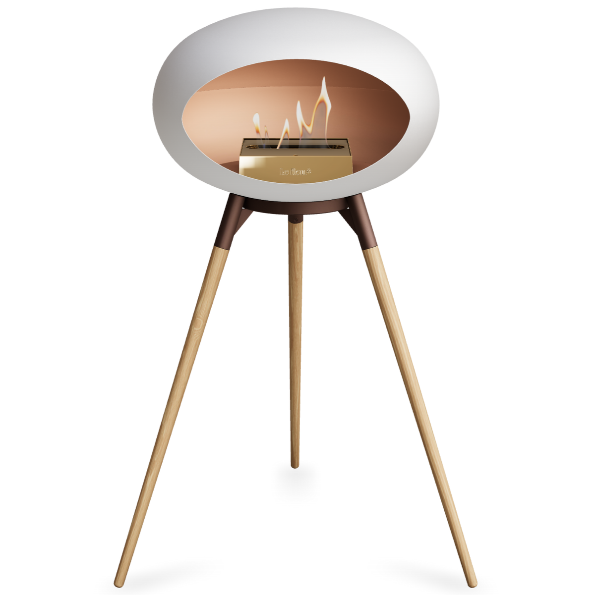 Ground Wood High White Bio Fireplace
