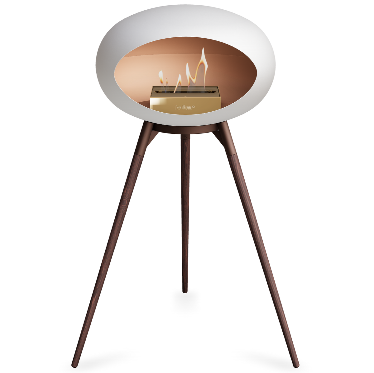 Ground Wood High White Bio Fireplace