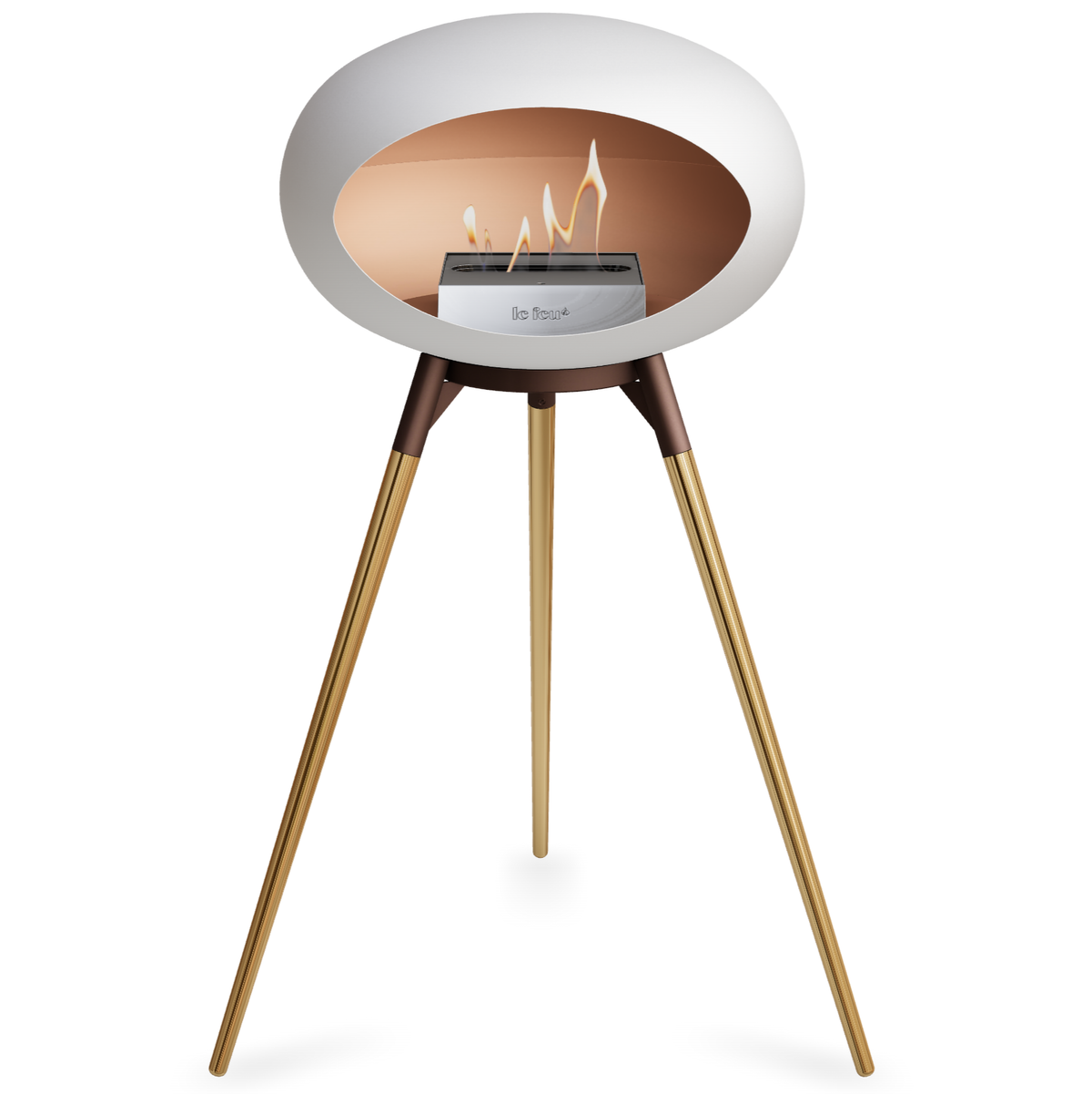 Ground Wood High White Bio Fireplace