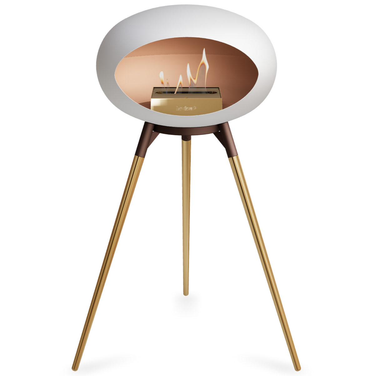 Ground Wood High White Bio Fireplace