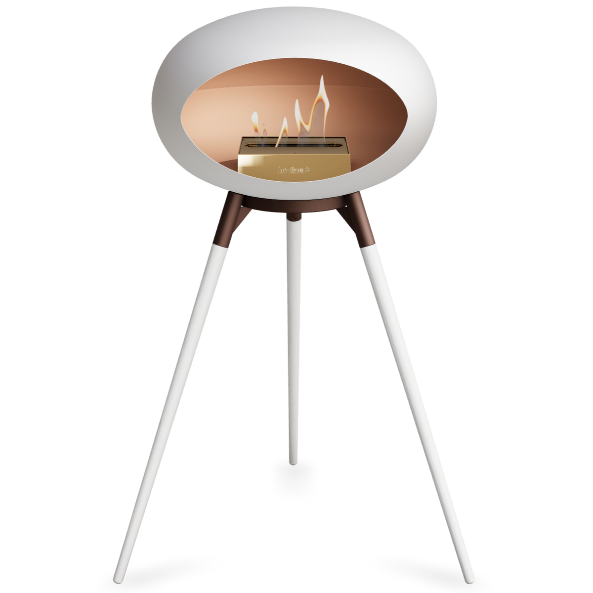 Ground Wood High White Bio Fireplace