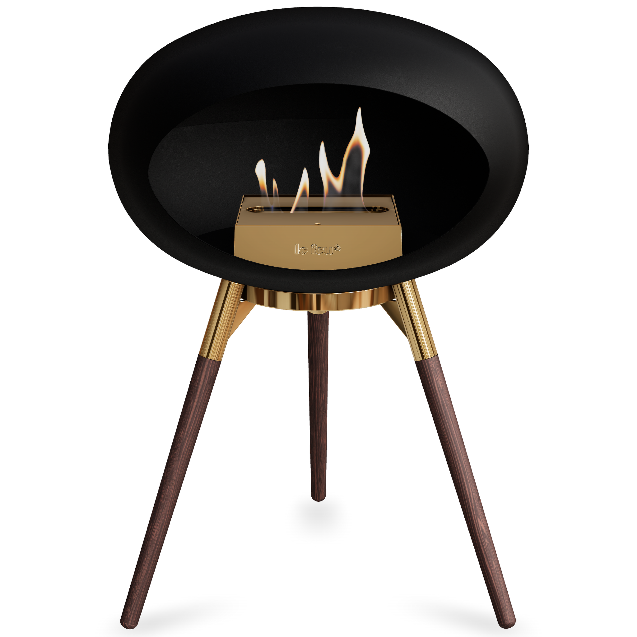 Ground Wood Low Black Bio Fireplace